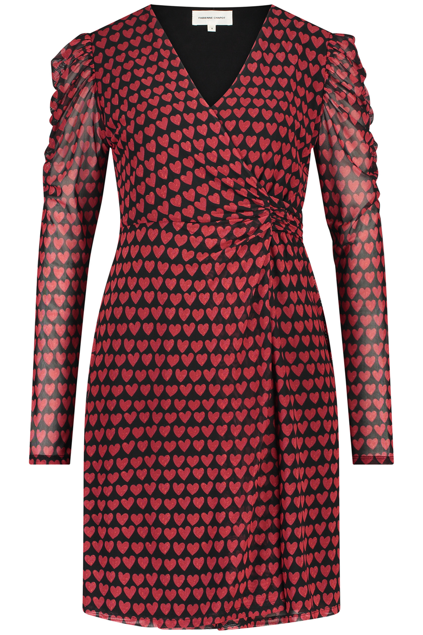 FLAKE DRESS BLACK/CERISE RED 3
