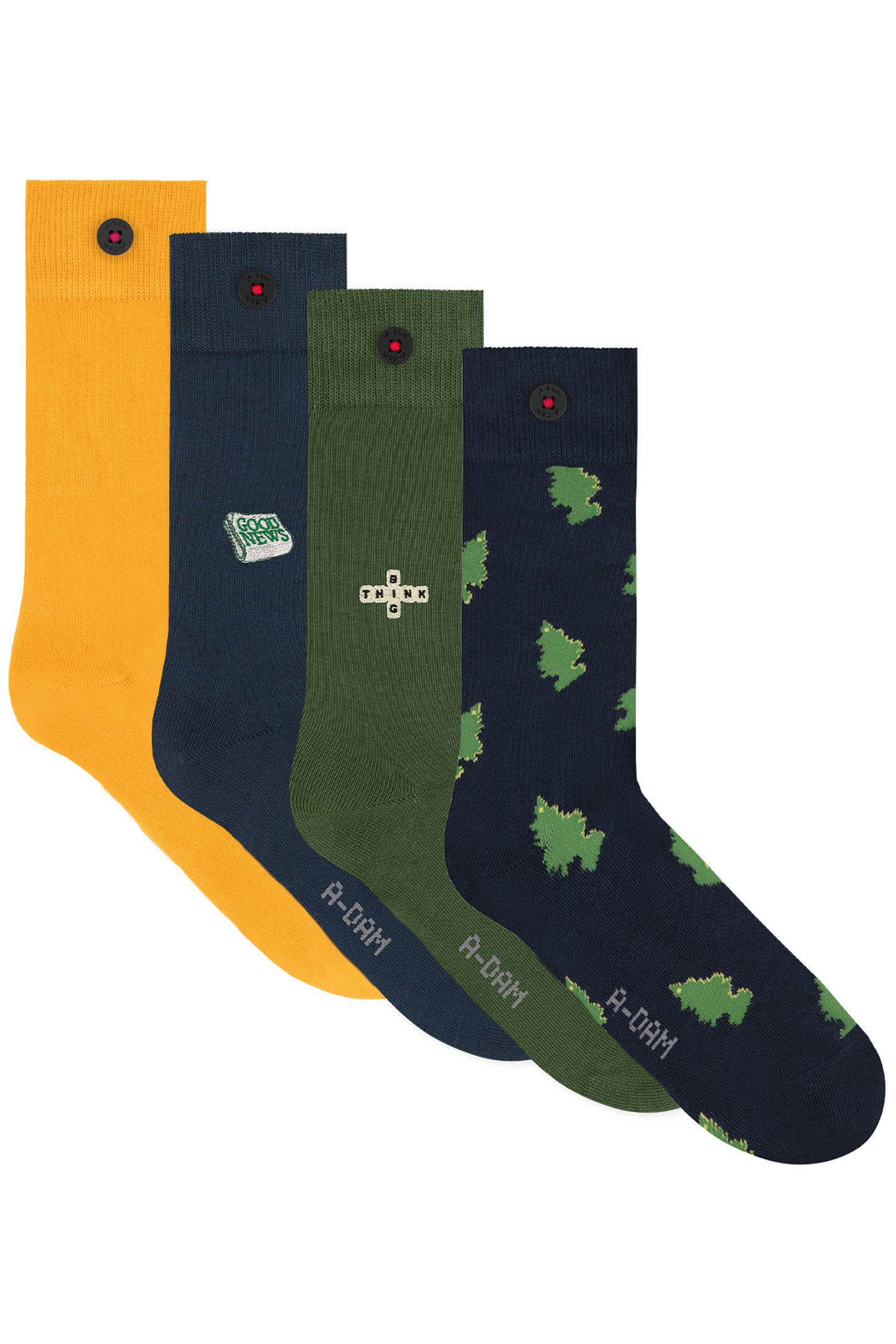UNISEX A-DAM 4-PACK CASUAL SOCKS MULTICOLOR 1