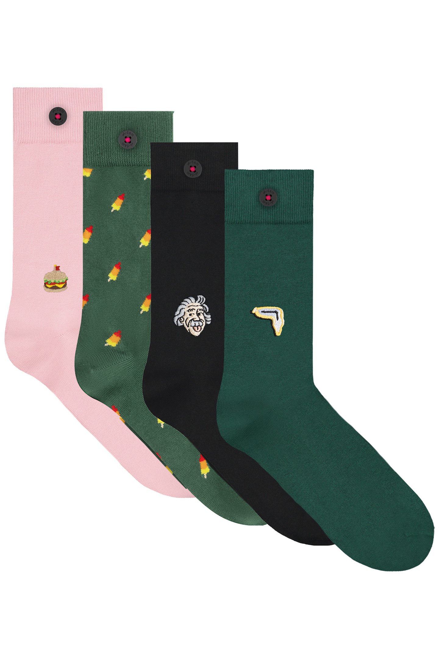 UNISEX A-DAM 4-PACK CASUAL SOCKS MULTICOLOR 1