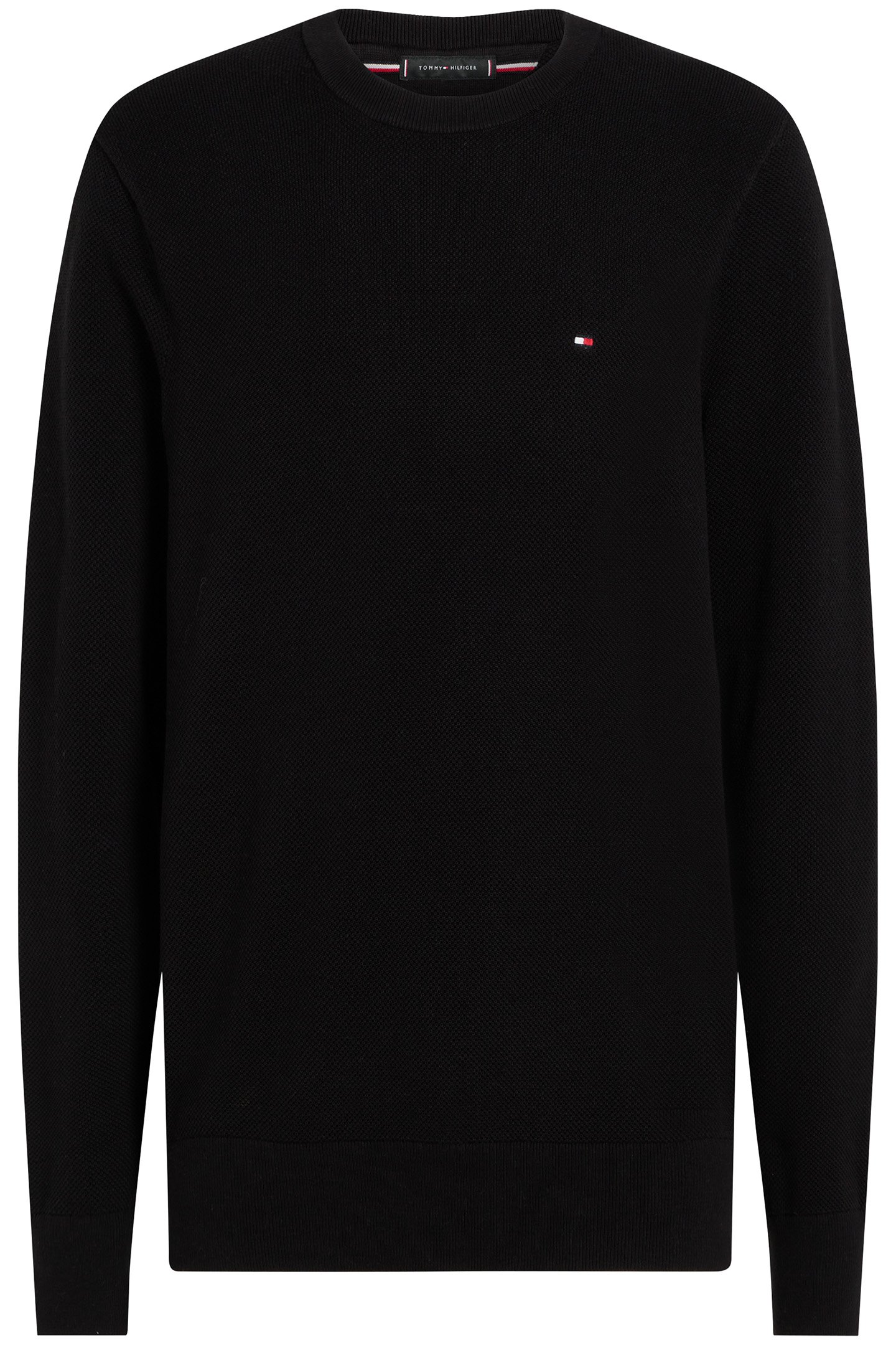 FLAG EMBROIDERY TEXTURED CREW NECK JUMPER BLACK 4