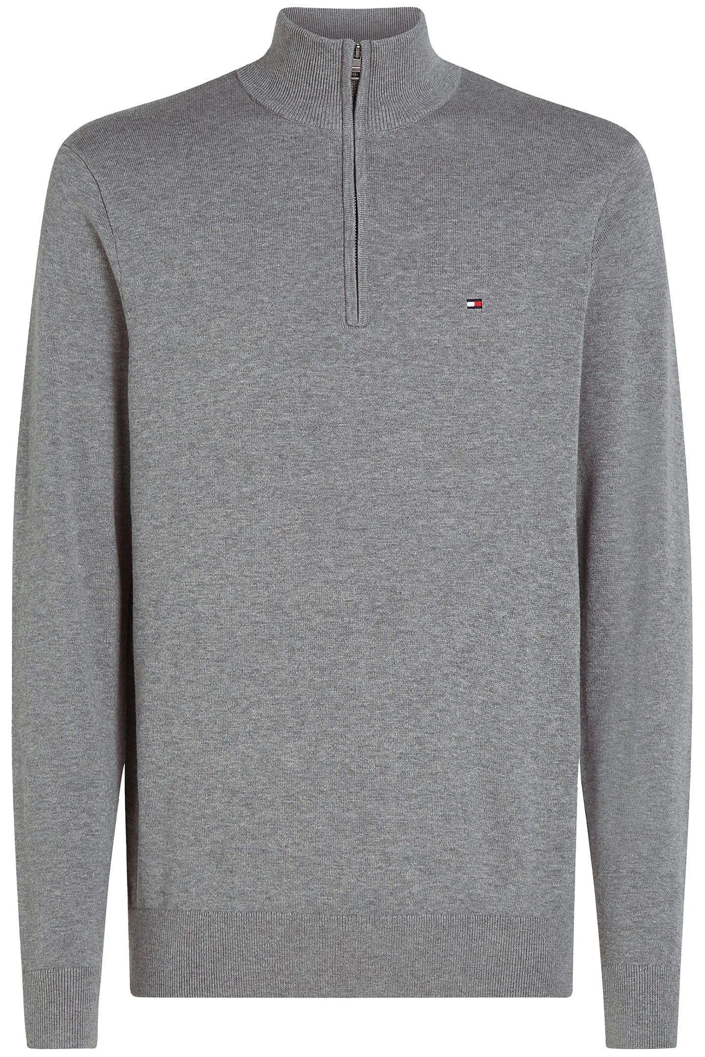 ESSENTIAL COTTON ZIP JUMPER MEDIUM GREY HEATHER 4