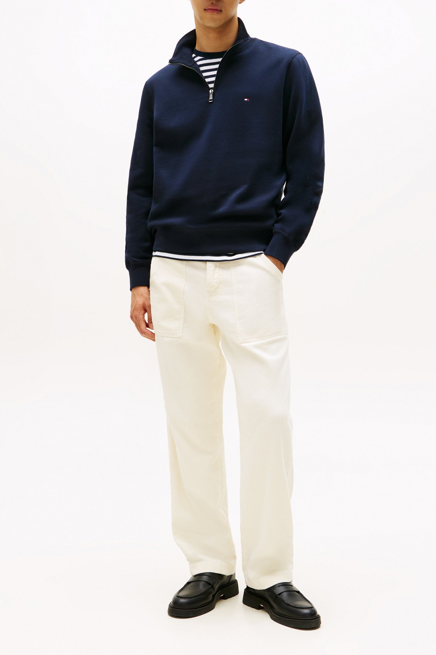 ESSENTIAL FLEECE 1/4 ZIP NAVY BLUE 2