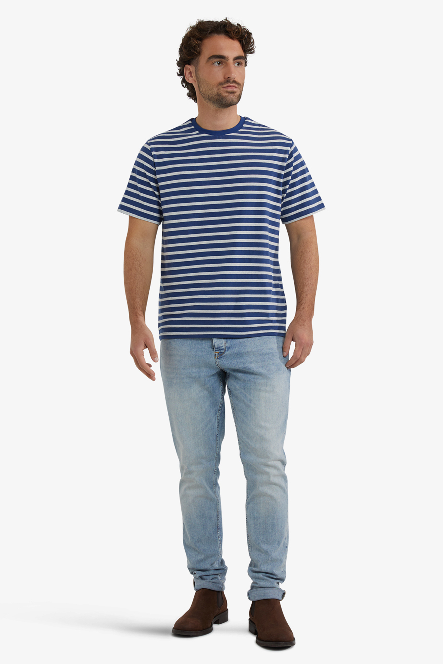 STRIPE T-SHIRT WORKER BLUE 2