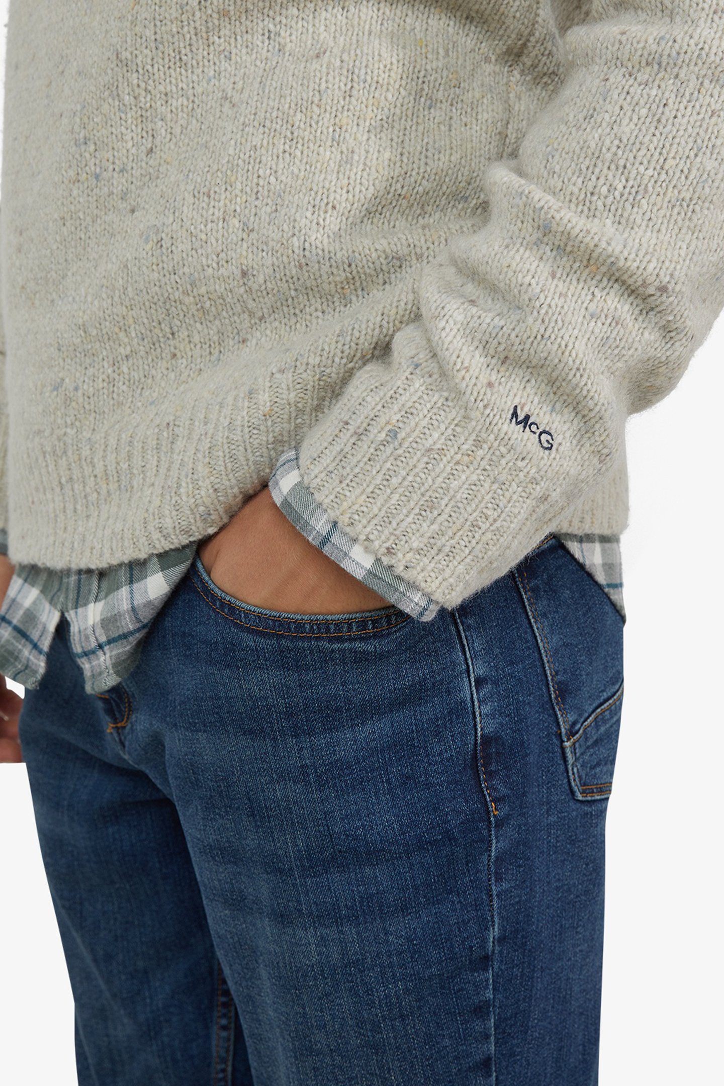 ZIP MOCK FISHERMANS SWEATER OFF WHITE 4