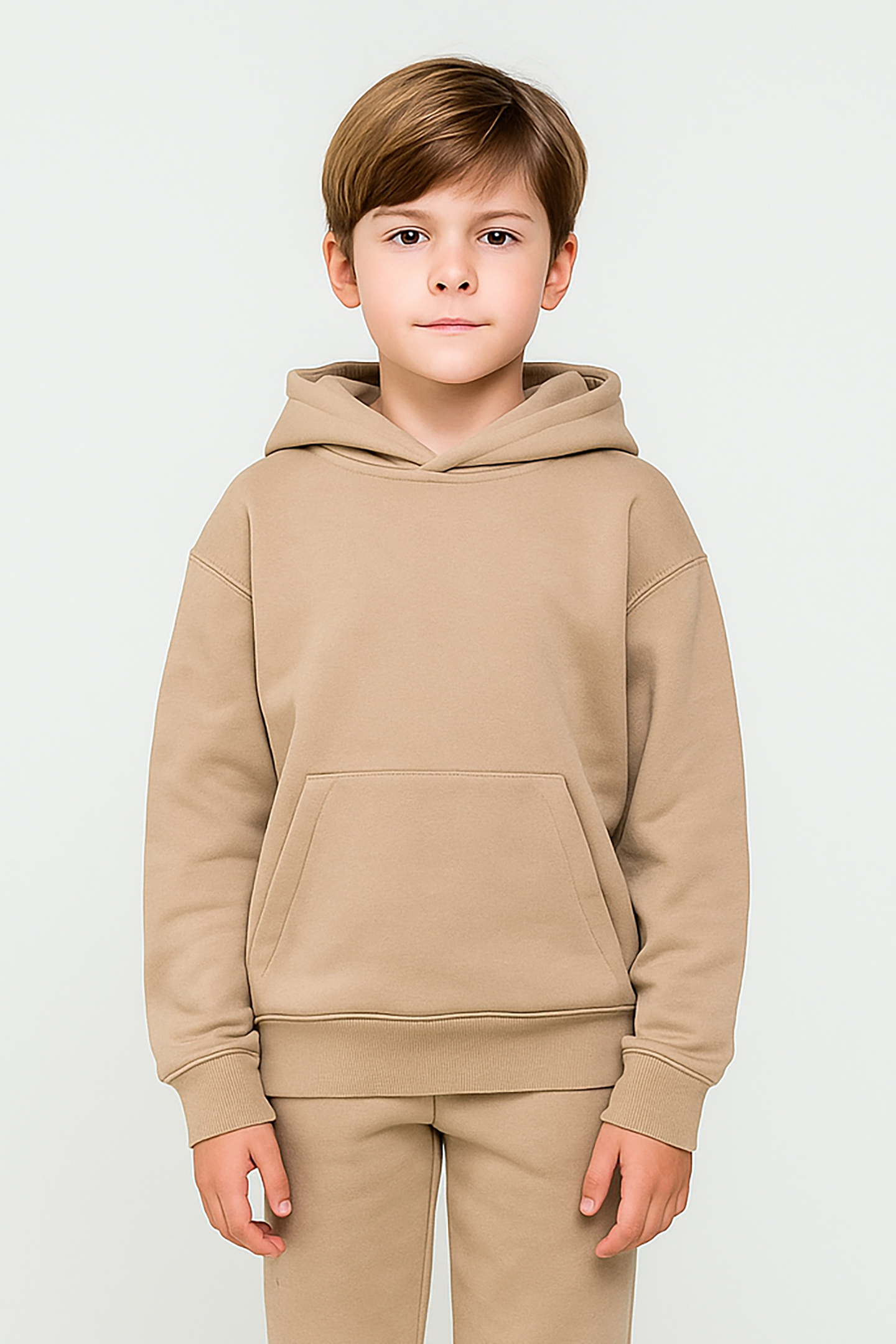 KIDS FERGAL SW HOOD OVERS FOR BOYS TAUPE 1