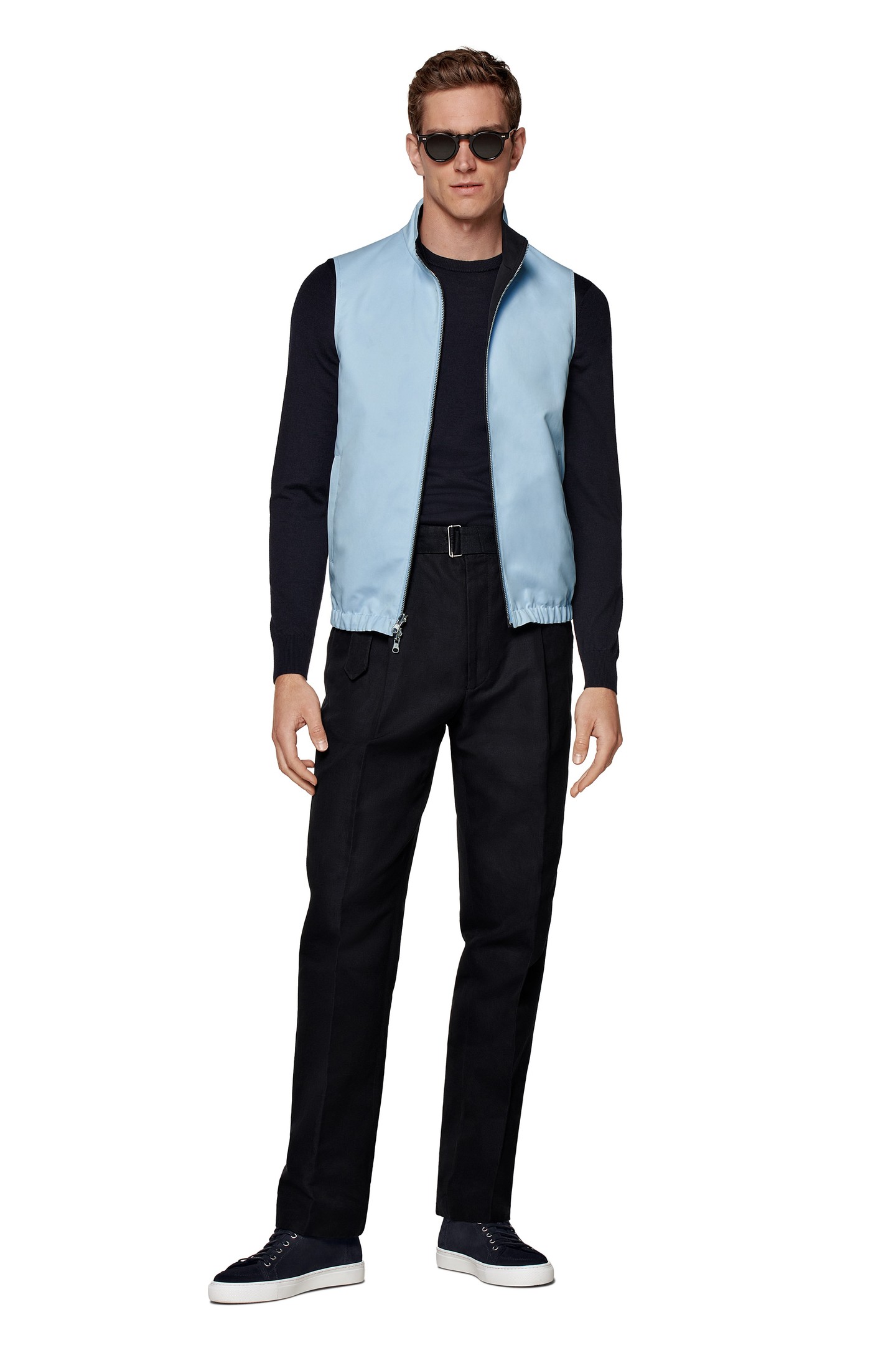 ZIP VEST-NAVY NAVY & LIGHT BLUE 2