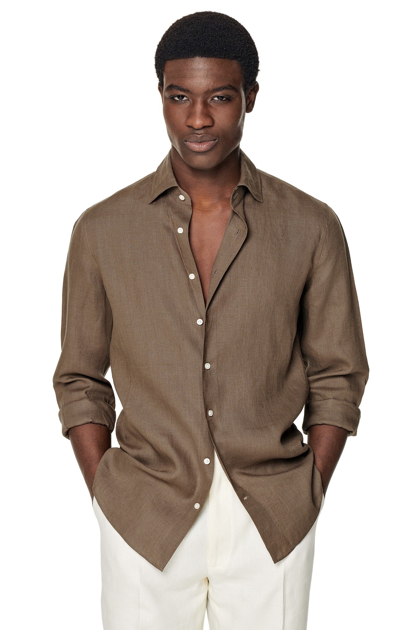 PURE LINEN TABACCO DARK BROWN 1