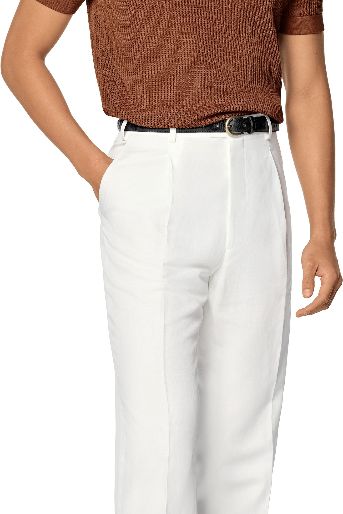 SS BUTTONLESS POLO CROCHET RUST DARK ORANGE 7