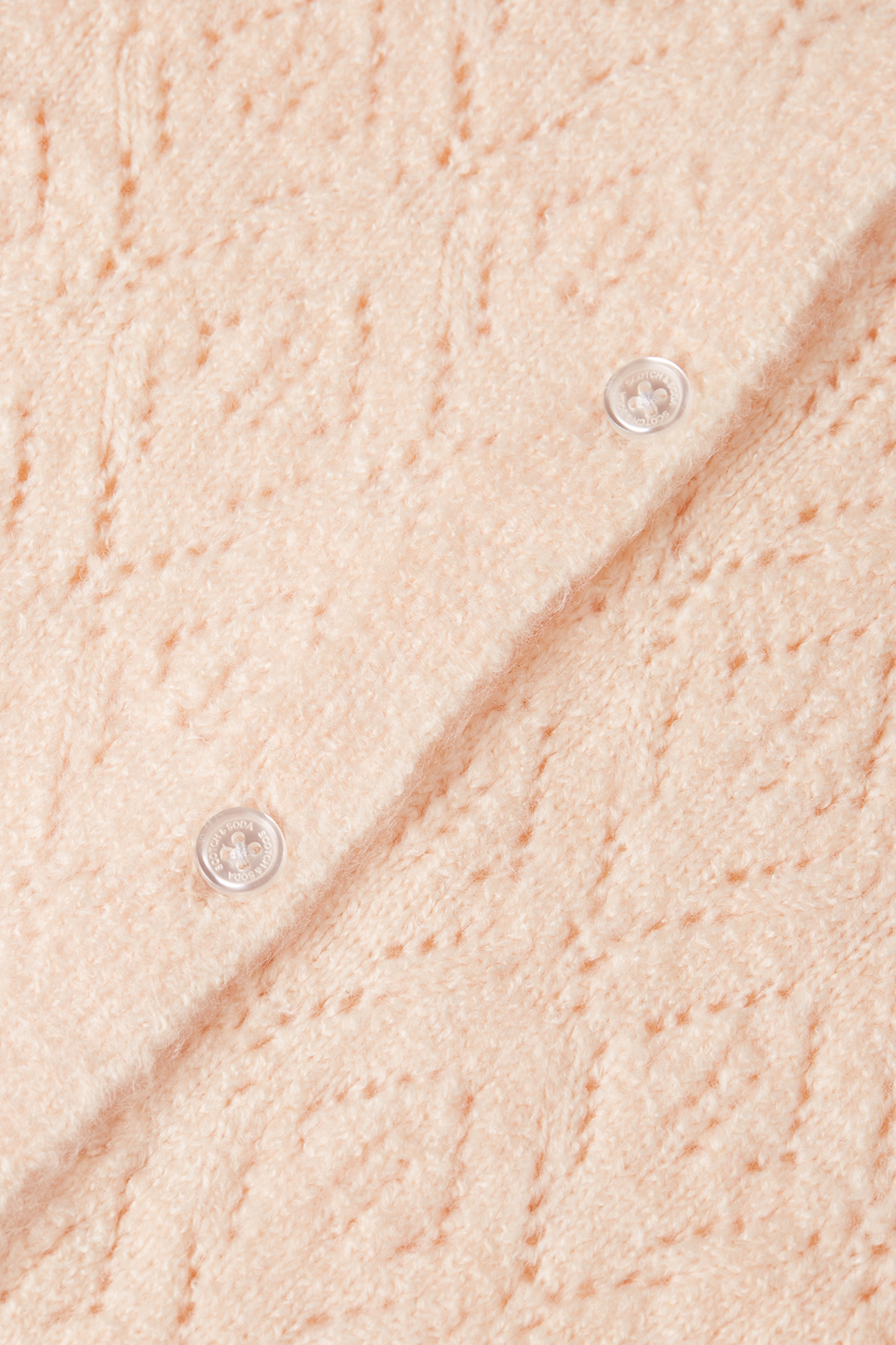 GIRLS POINTELLE SWEATER KNIT CARIDGAN NATURAL 3