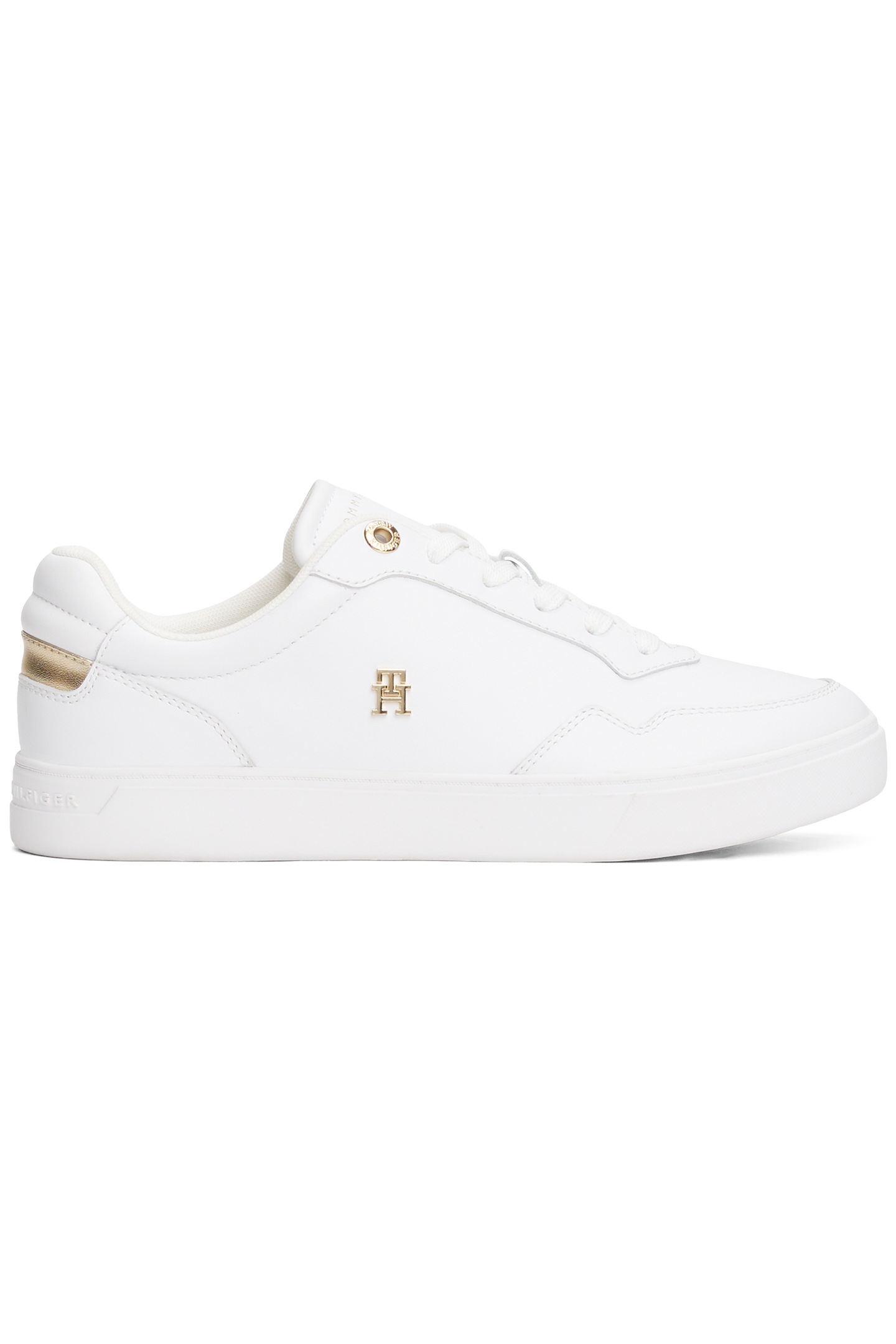 ESSENTIAL ELEVATED COURT SNEAKERS WHITE/GOLD 2