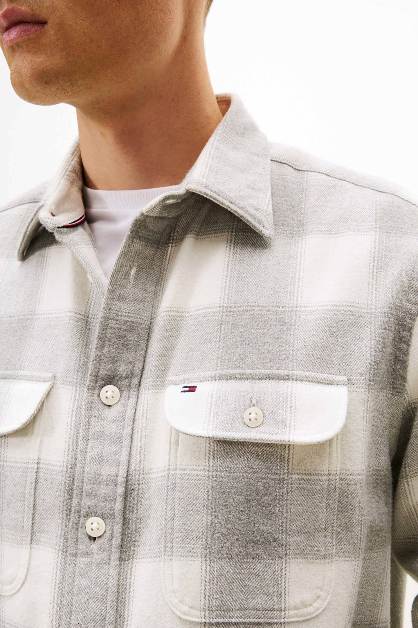 FLANNEL CHECK SHIRT LIGHT GREY HTR / CHECK 5