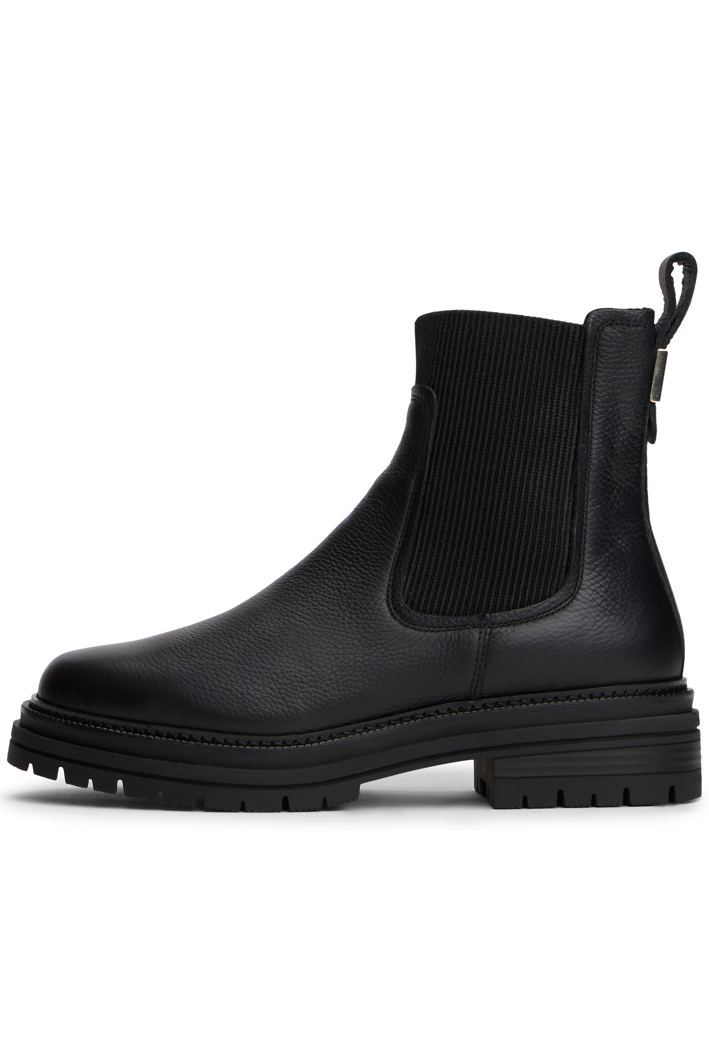 PEBBLE GRAIN LEATHER CHELSEA BOOTS BLACK 5