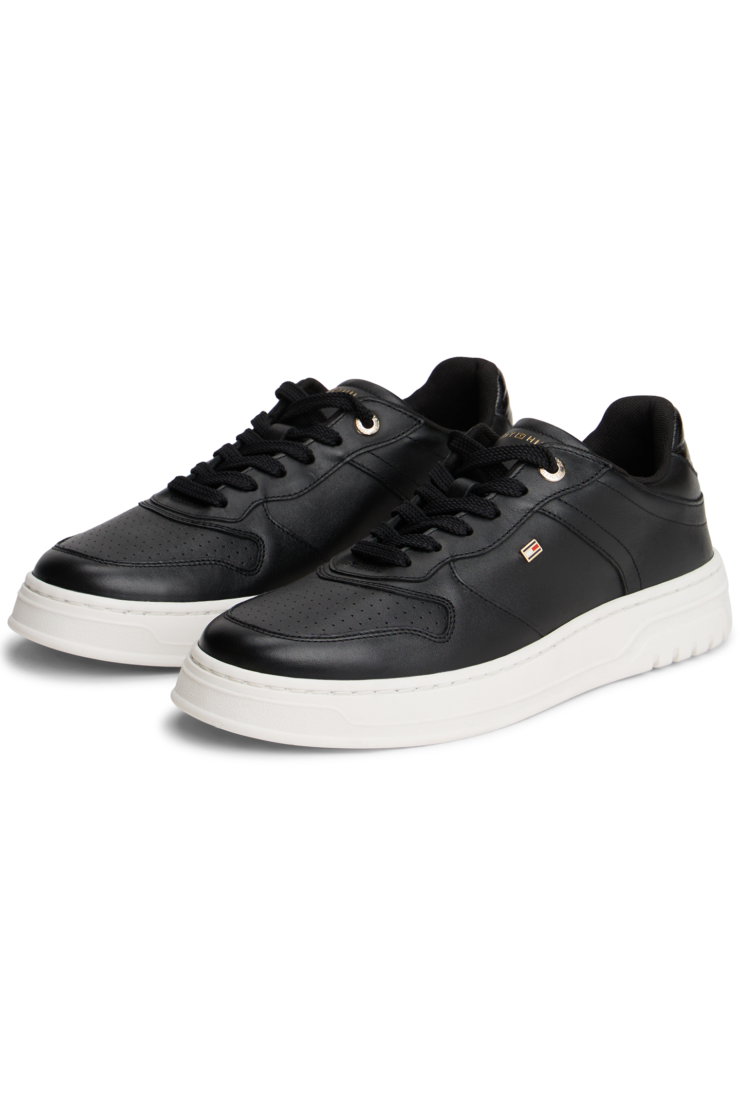 SPORTY CUPSOLE LEATHER TRAINERS BLACK 2