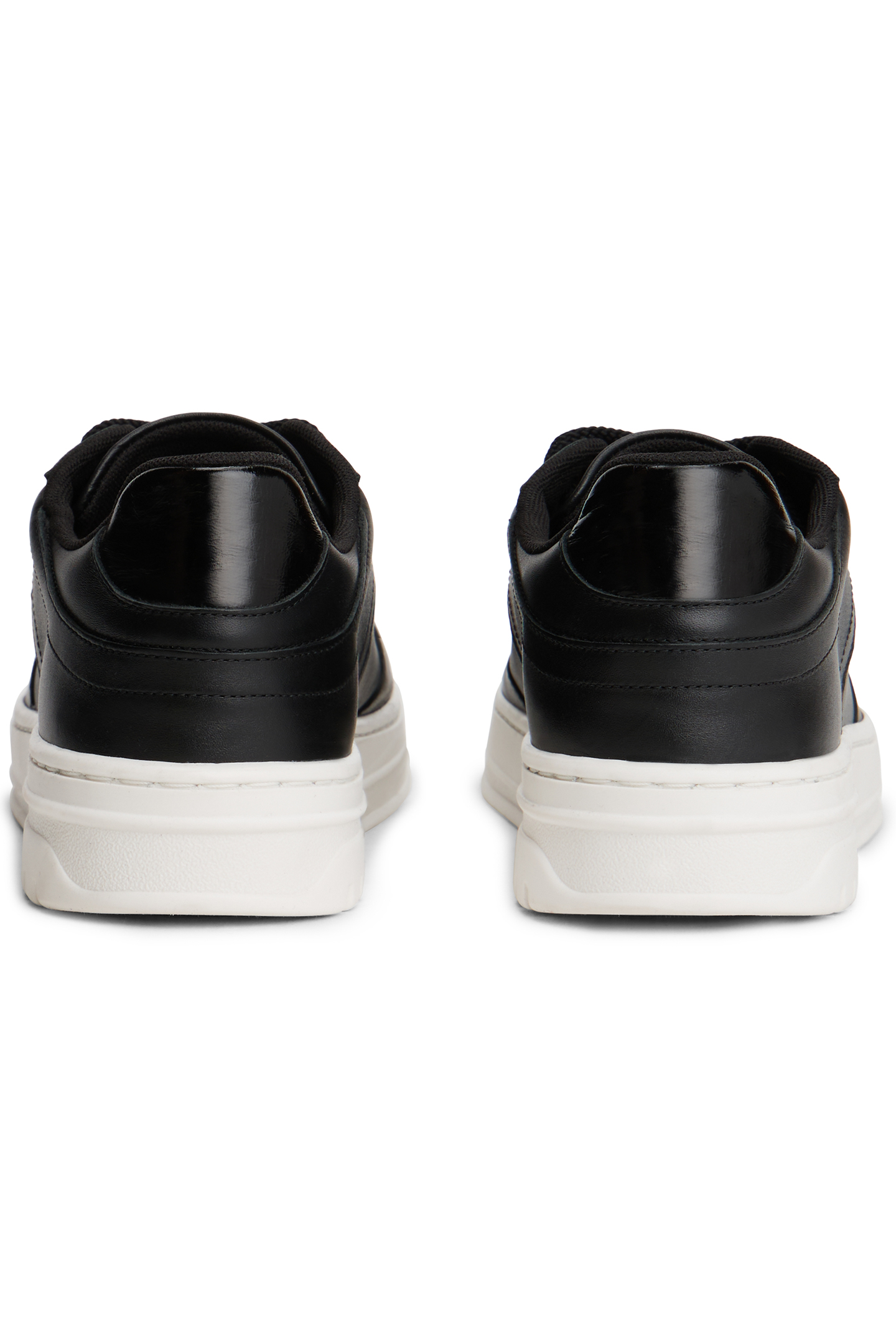 SPORTY CUPSOLE LEATHER TRAINERS BLACK 4