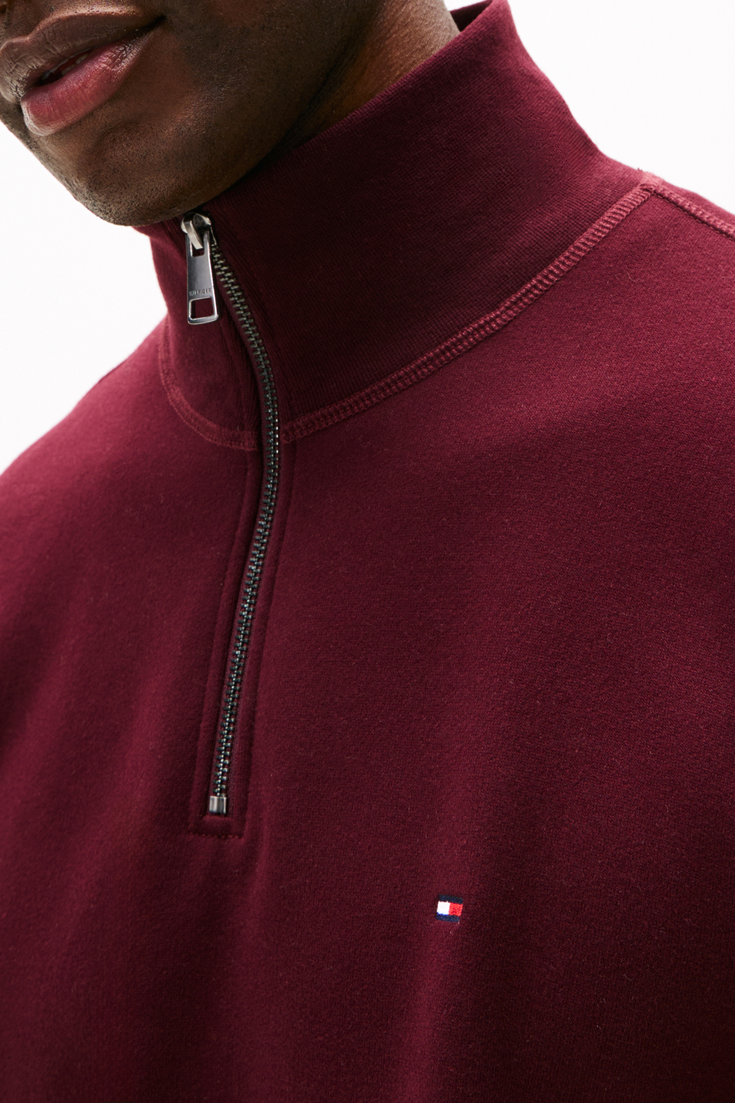ESSENTIAL FLEECE 1/4 ZIP DEEP BURGUNDY 5