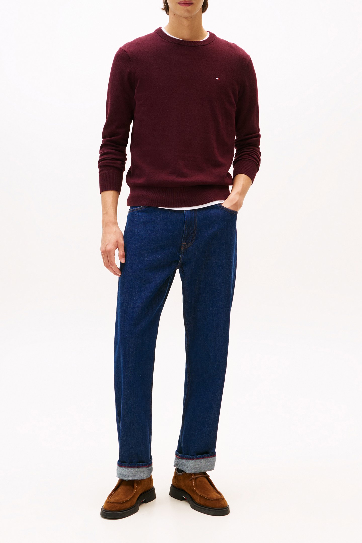 PIMA ORGANIC COTTON CASHMERE JUMPER DEEP BURGUNDY 2