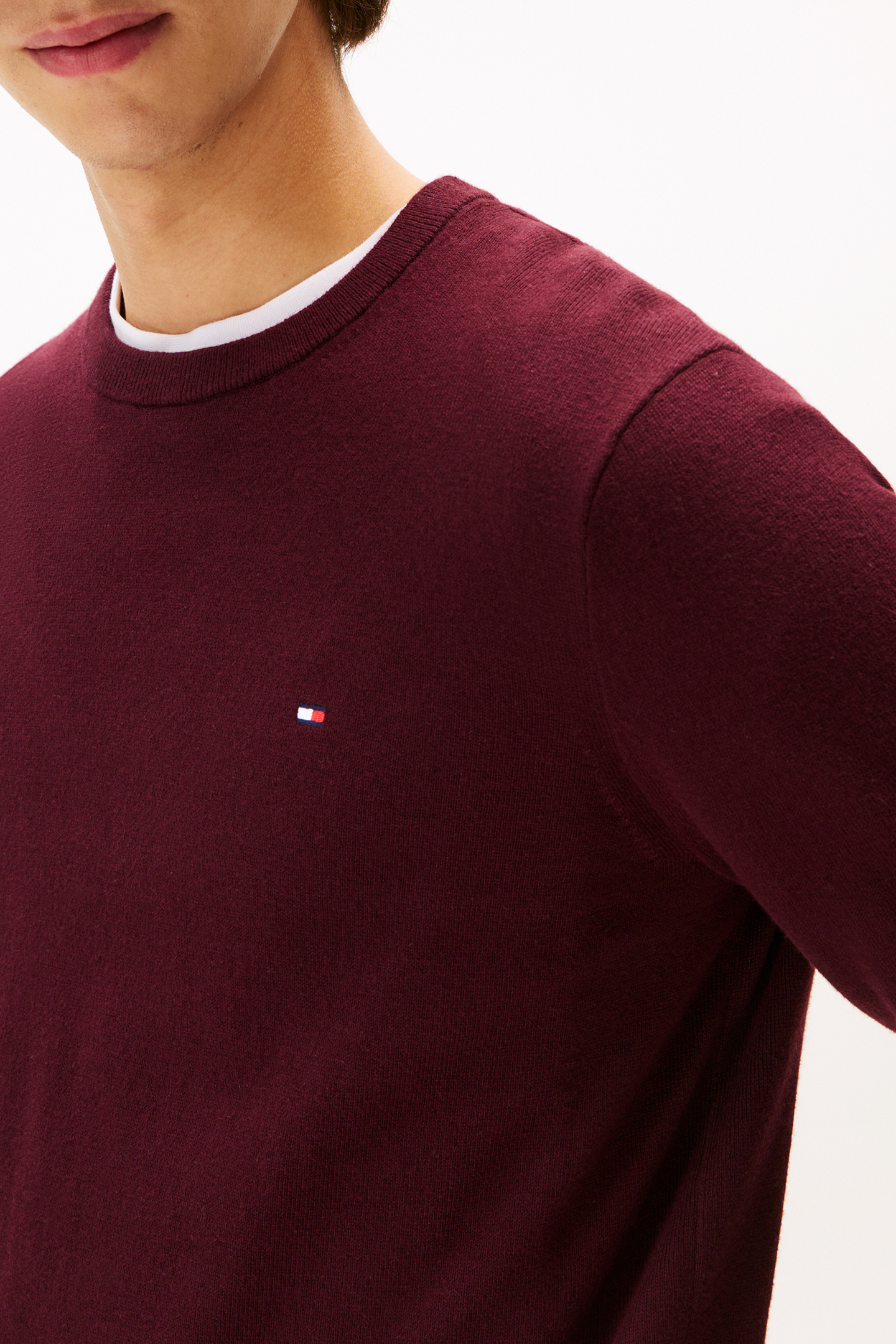 PIMA ORGANIC COTTON CASHMERE JUMPER DEEP BURGUNDY 5