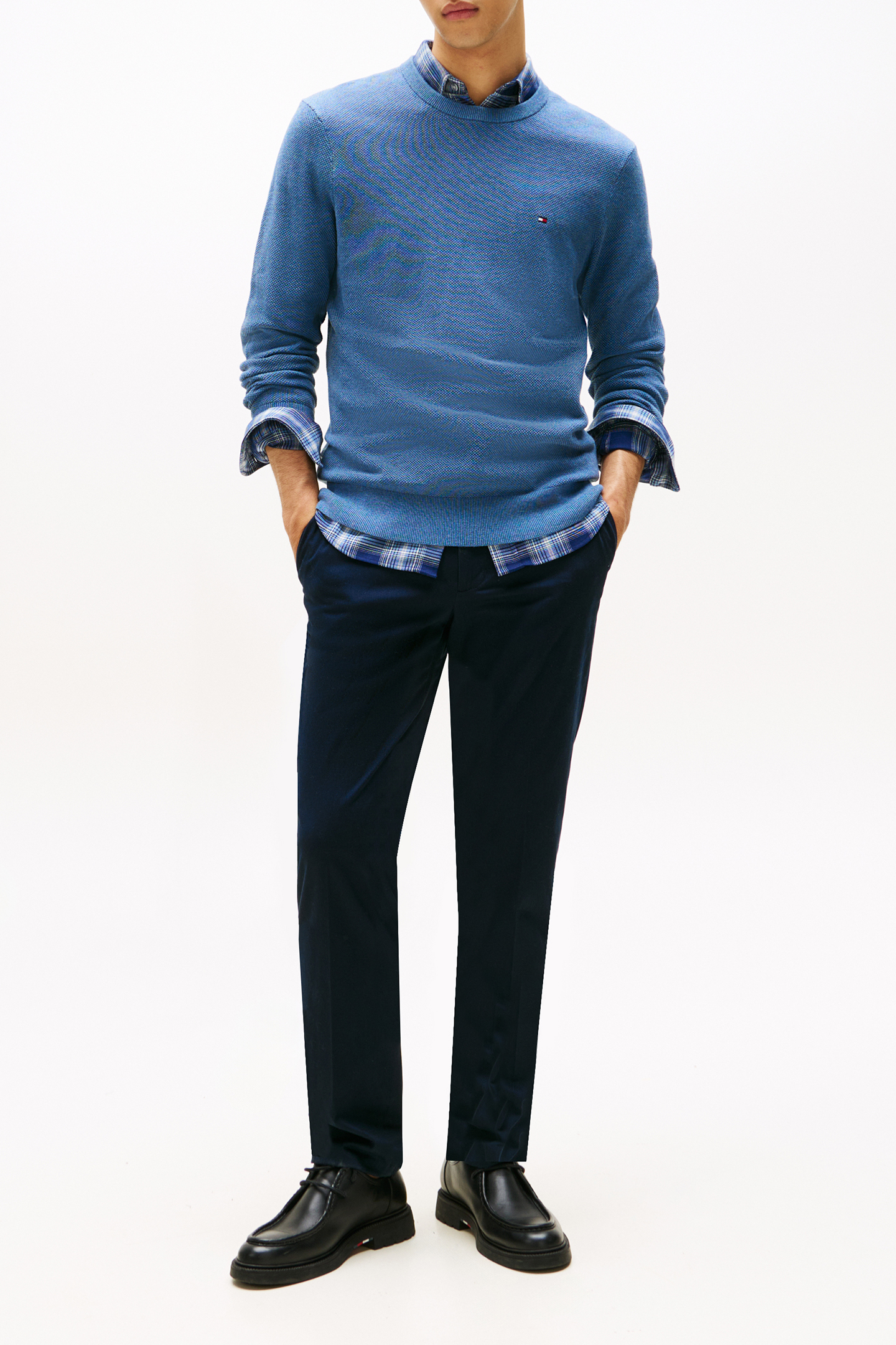 ESSENTIAL STRUCTURE SWEATER PETROL BLUE HEATHER 2