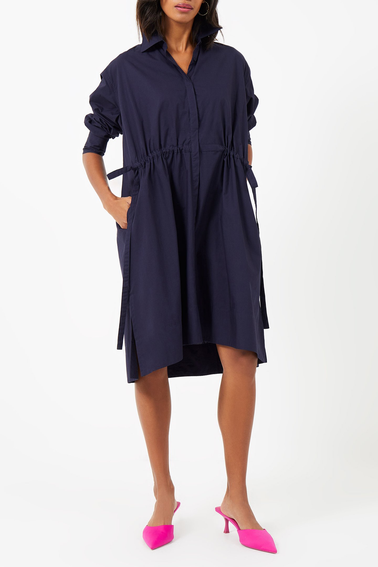 RHODES POPLIN SHIRT DRESS MARINE 2