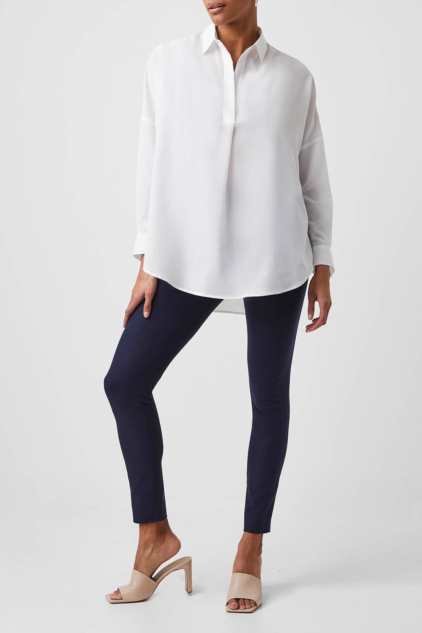 RHODES RECYCLED CREPE POPOVER WINTER WHITE 1