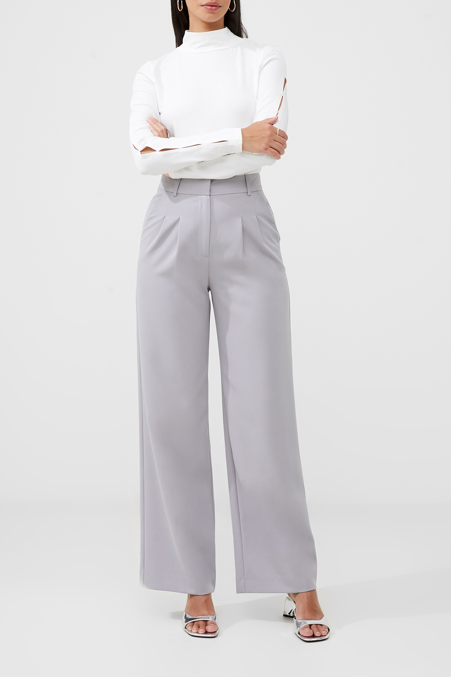 ECHO CREPE TROUSER ALLOY 2