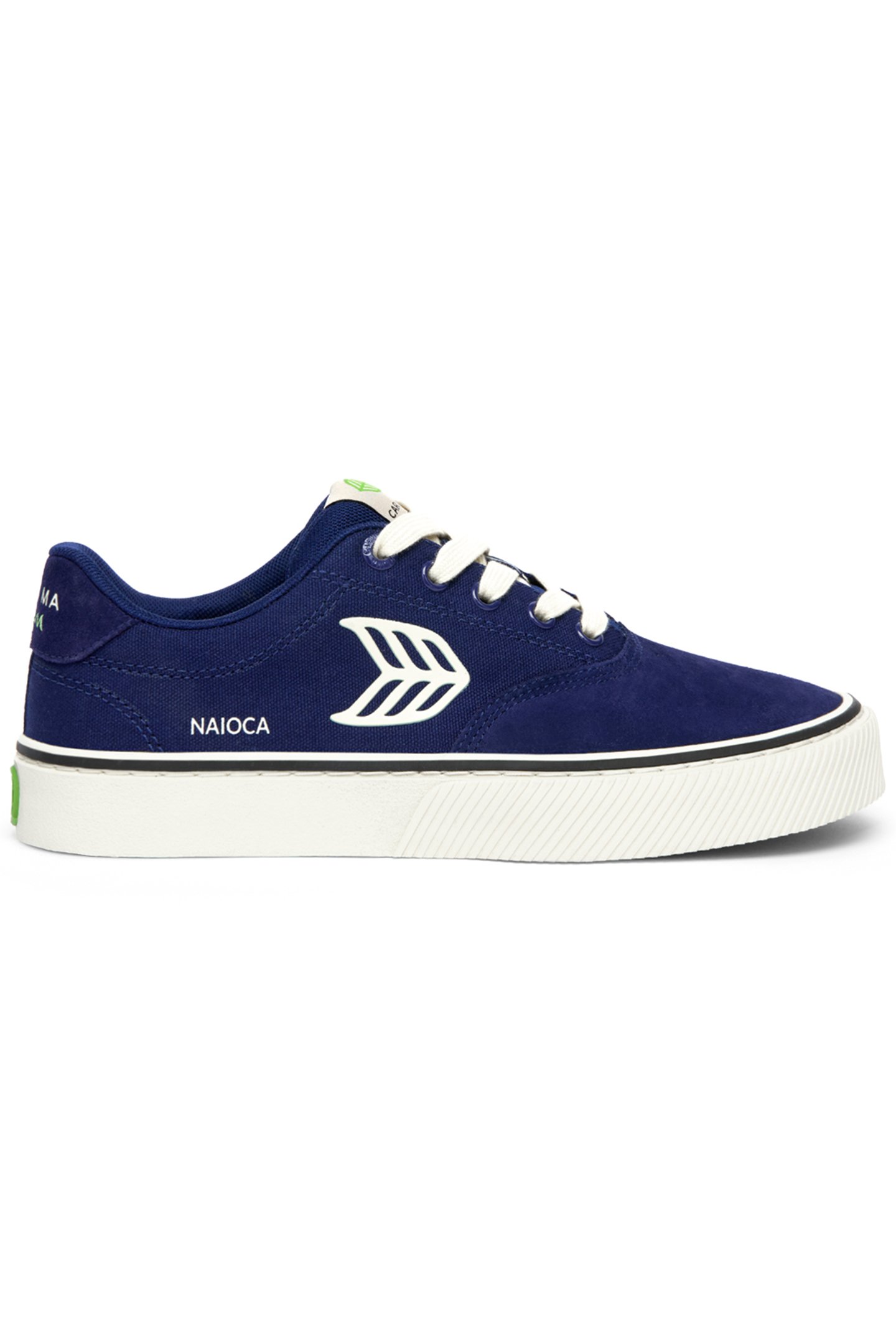 NAIOCA PRO BRIGHT NAVY SUEDE AND CANVAS IVORY LOGO 1