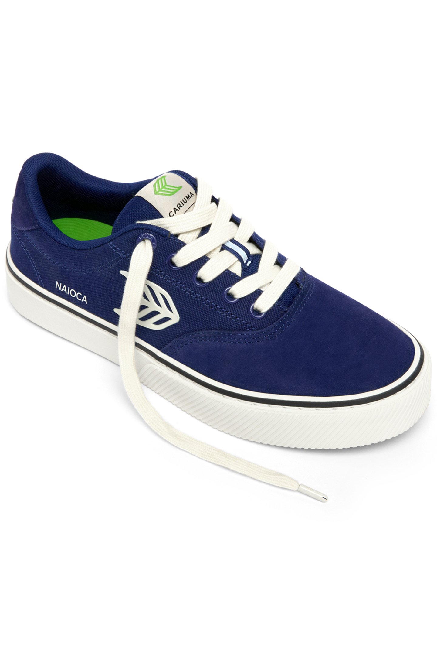 NAIOCA PRO BRIGHT NAVY SUEDE AND CANVAS IVORY LOGO 2