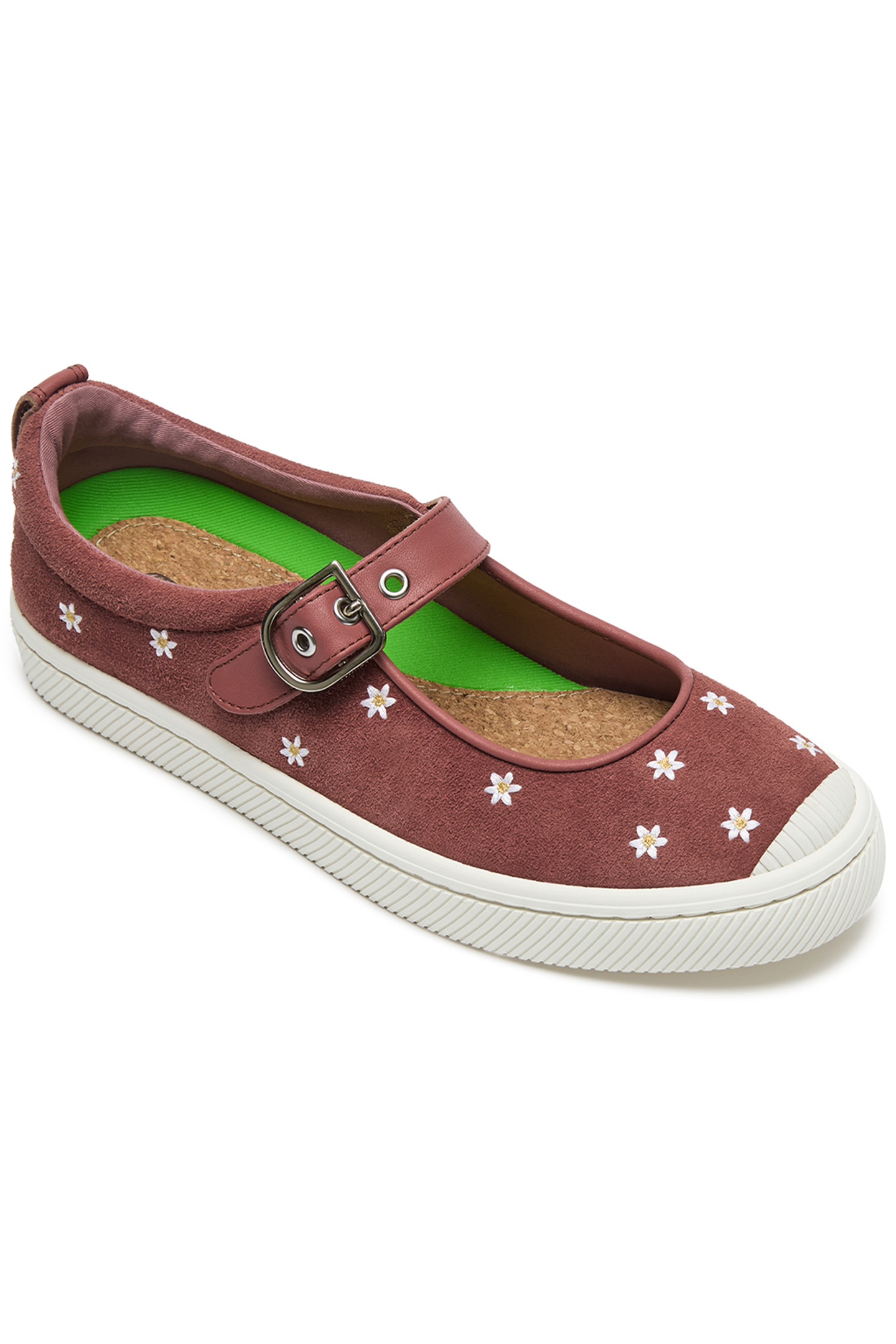 OCA SUEDE MARY JANE WITHERED ROSE EMBROIDERED FLOWERS 2