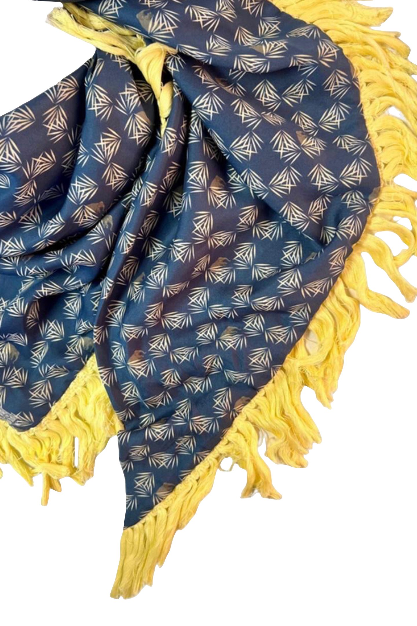SCARF ST. TROPEZ FRINGES 002 YELLOW,BLUE 3
