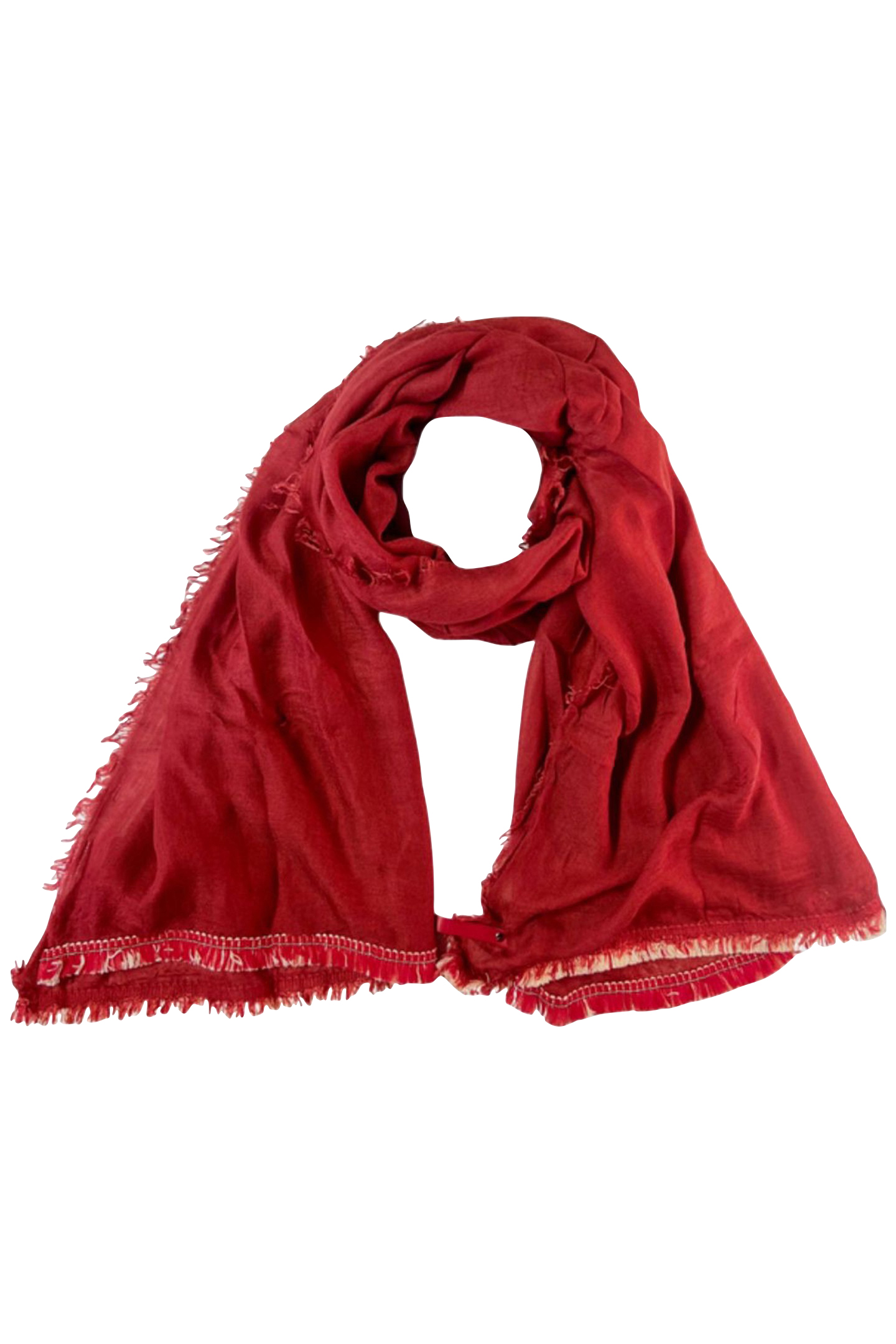 SCARF OBLONG FRINGES 001 RED 1