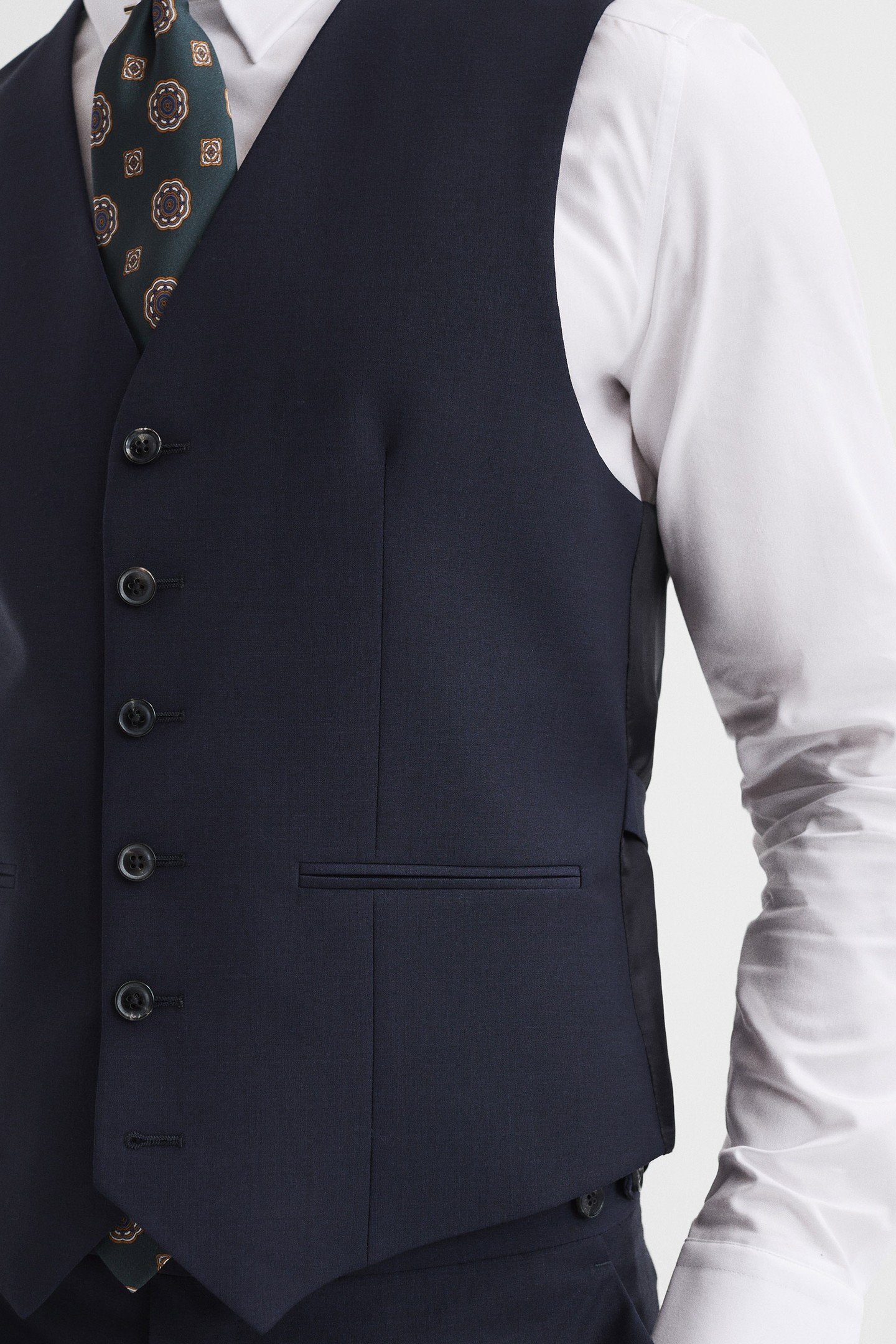 TRAVEL PLAIN WEAVE MODERN WAISTCOAT NAVY 9