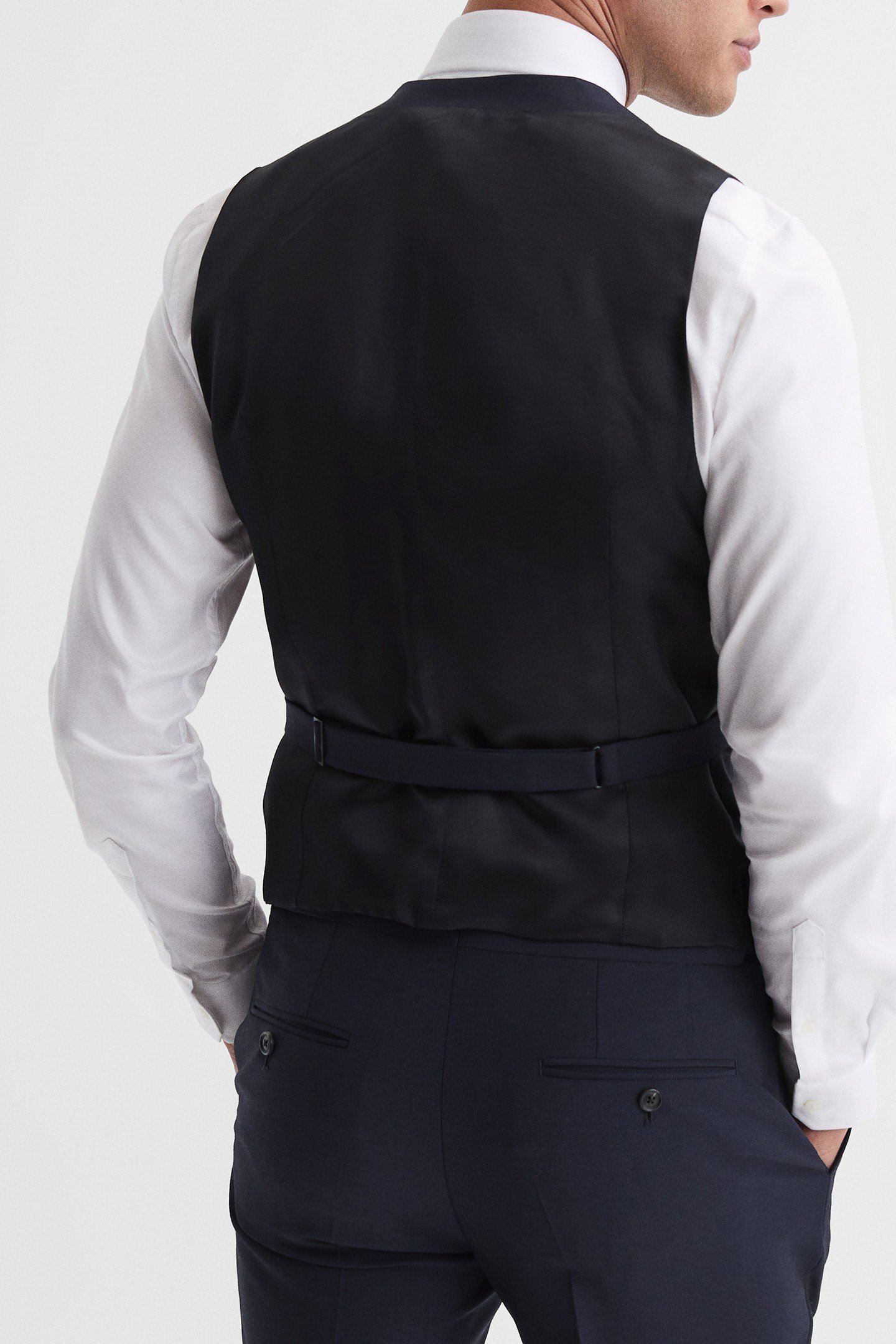 TRAVEL PLAIN WEAVE MODERN WAISTCOAT NAVY 10