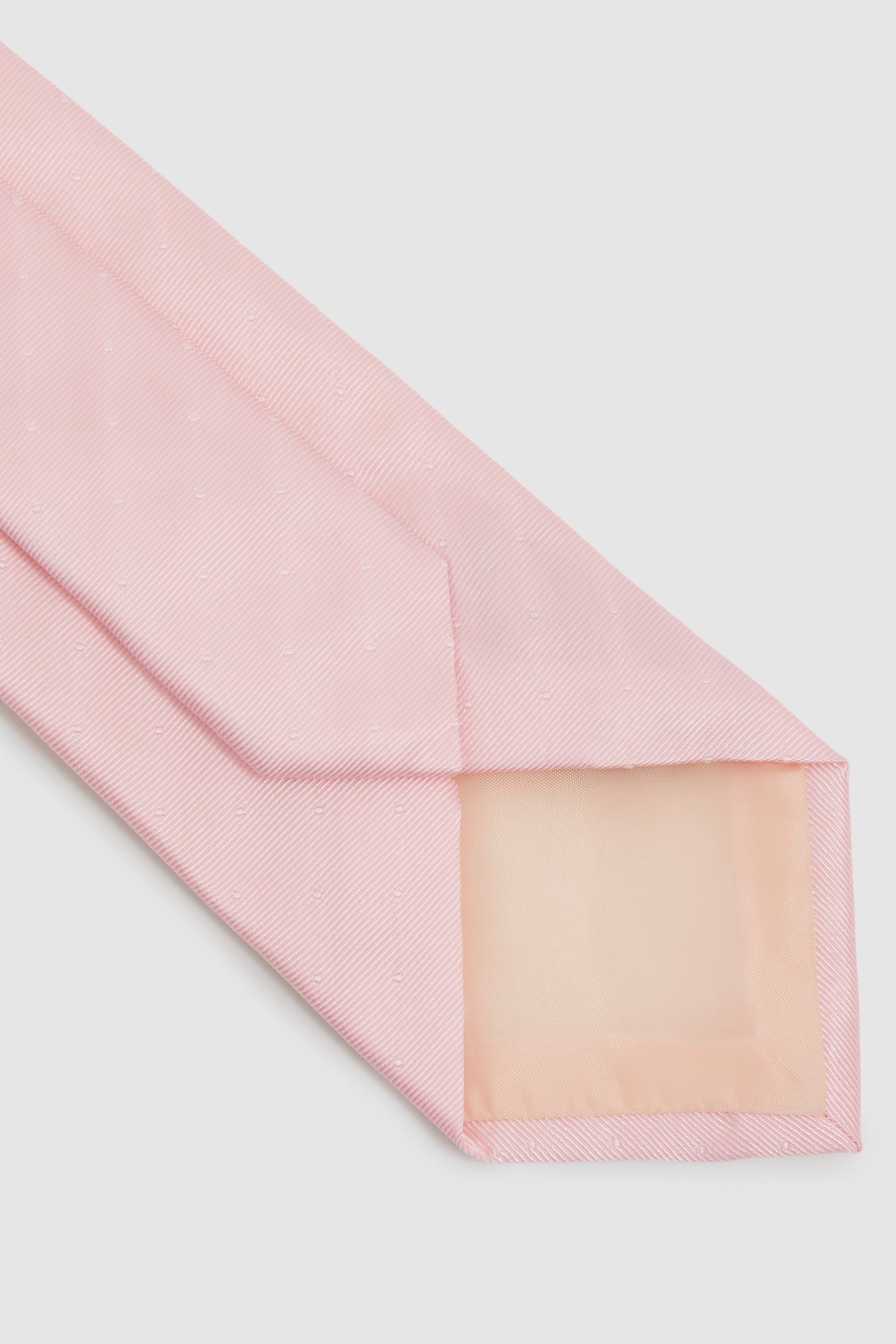 TEXTURED POLKA DOT SILK TIE LIGHT PINK 4