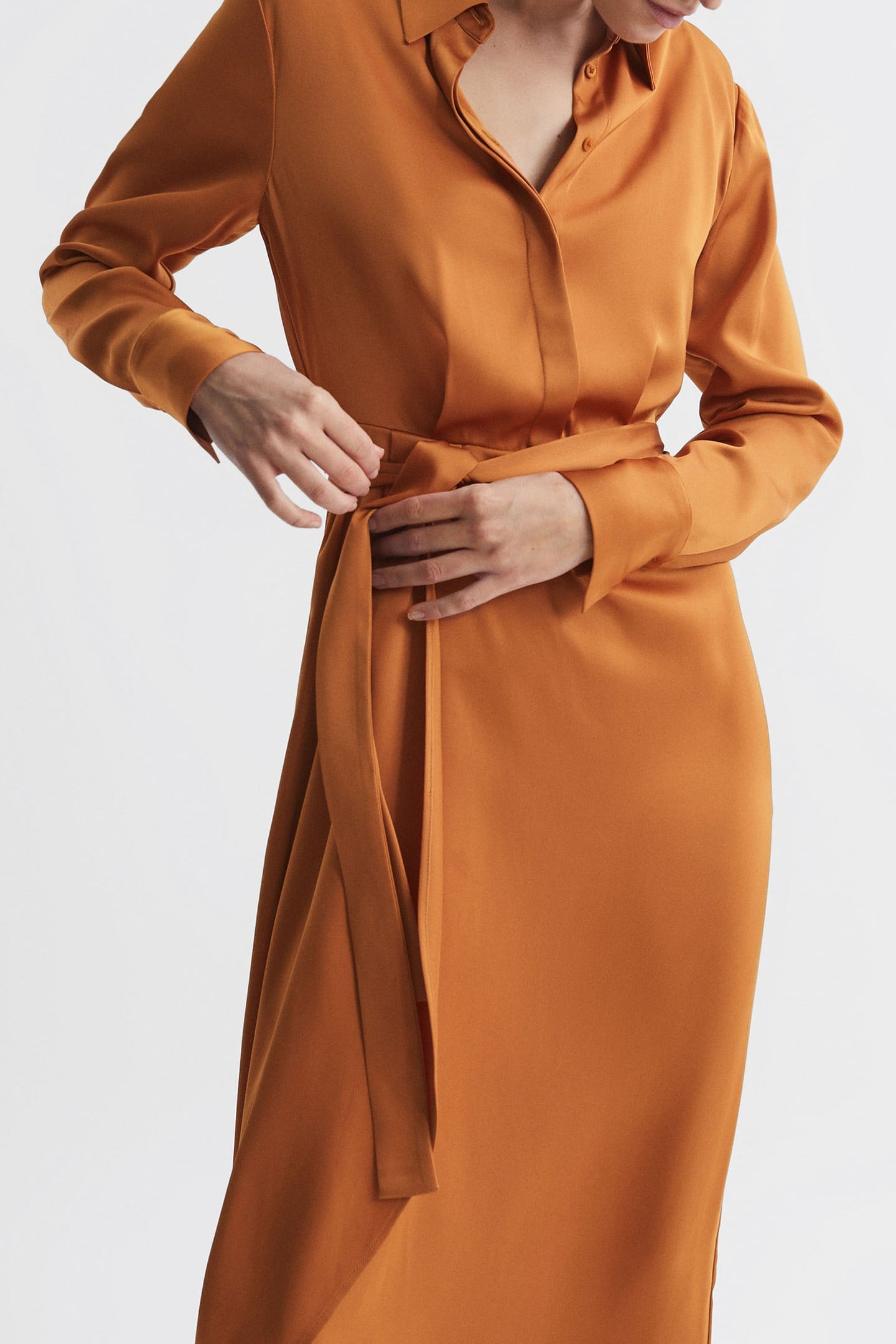 SHIRT MIDI DRESS RUST 6