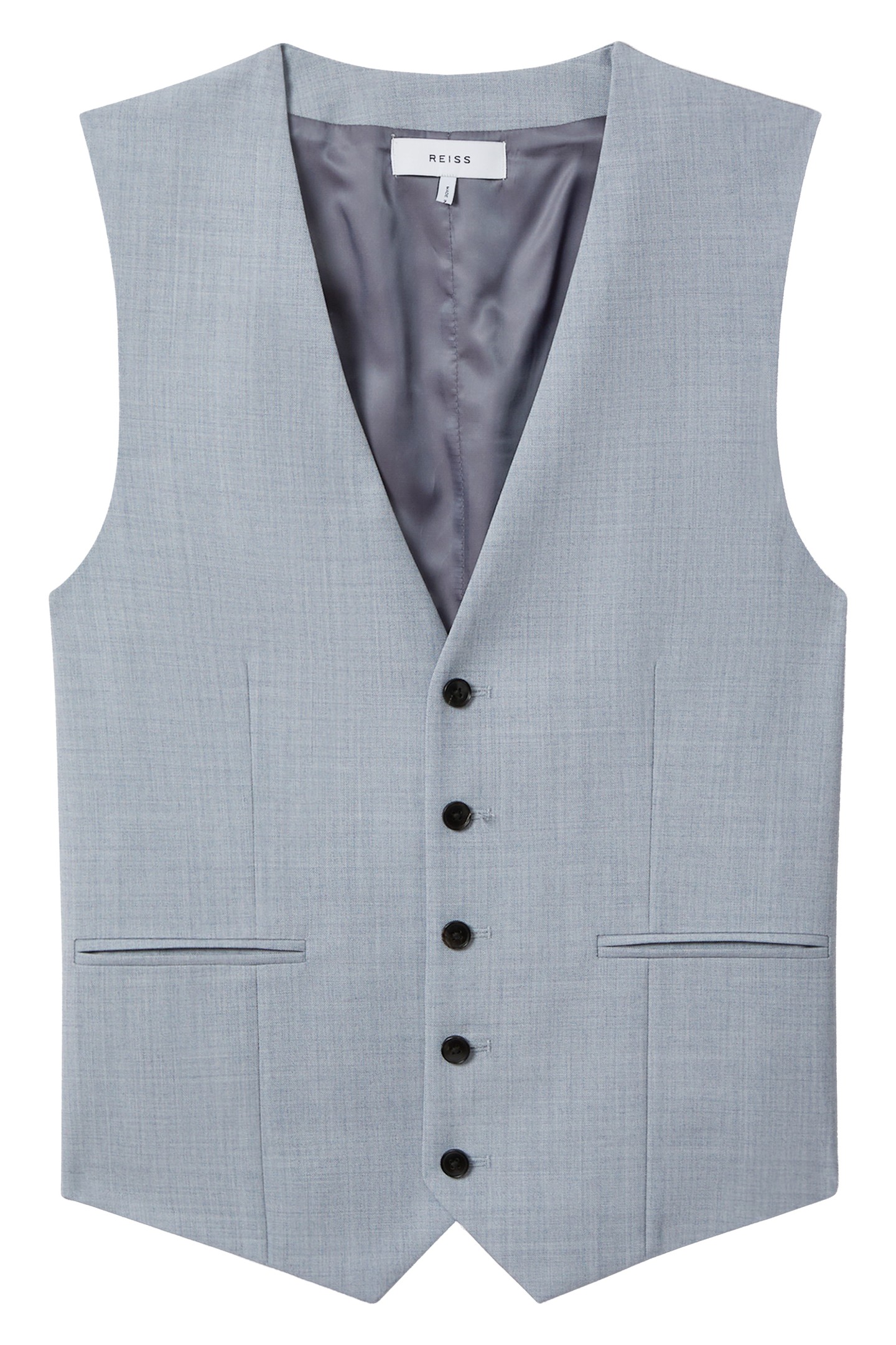 TEXTURED WEAVE WAISTCOAT SOFT BLUE 4