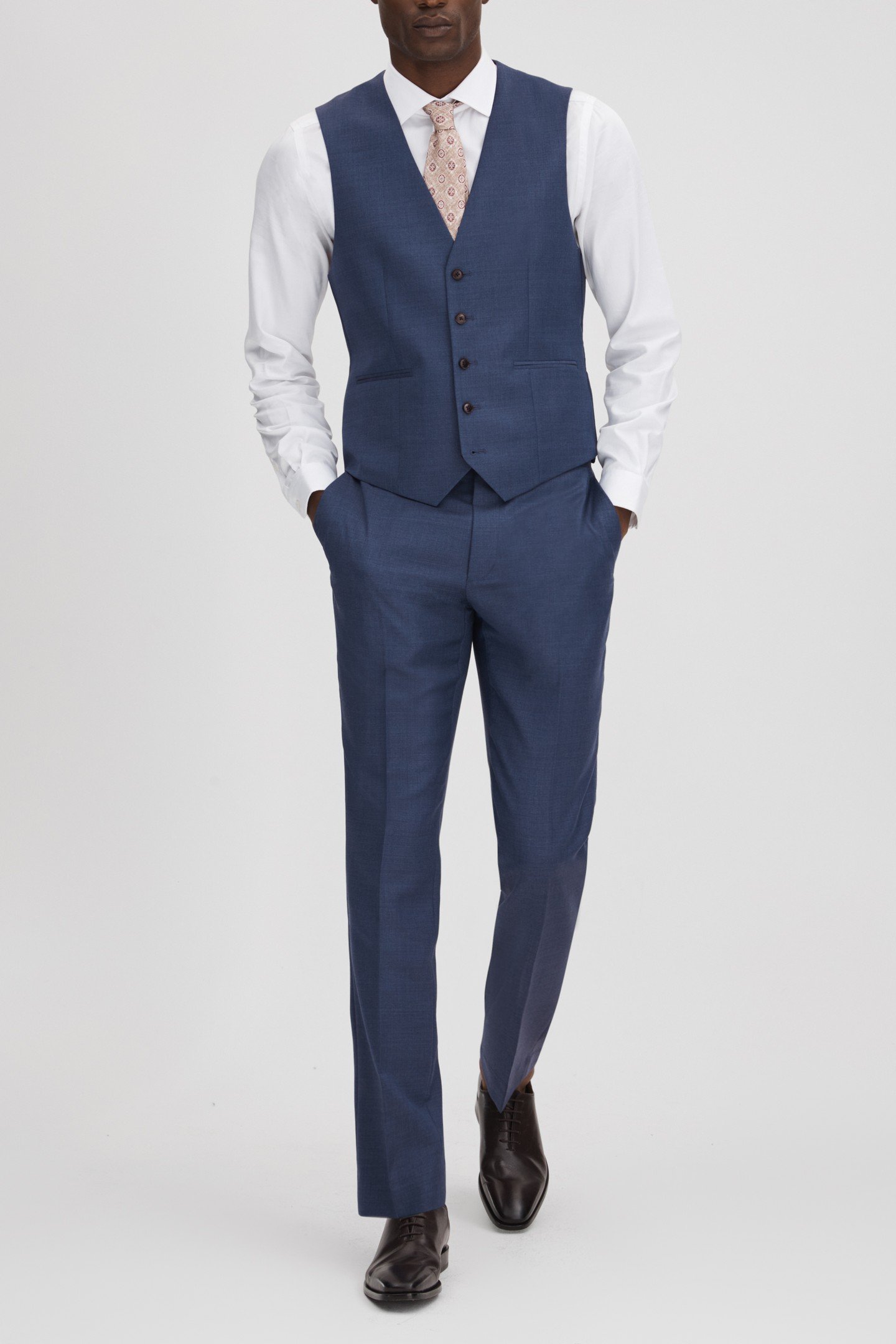 PLAIN WOOL WAISTCOAT BRIGHT BLUE 3