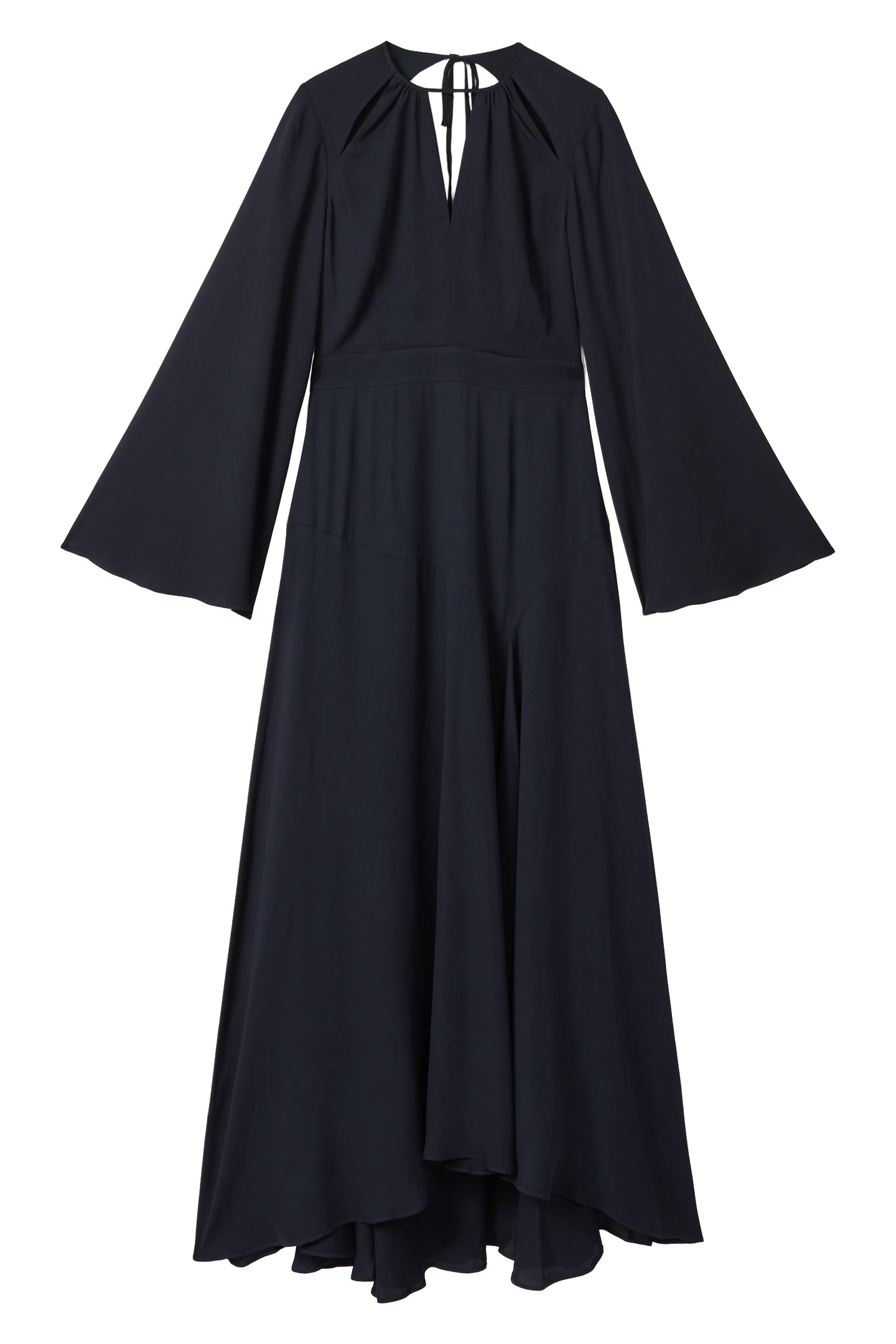 FLUTED SLEEVE MIDI DRESS NAVY 4