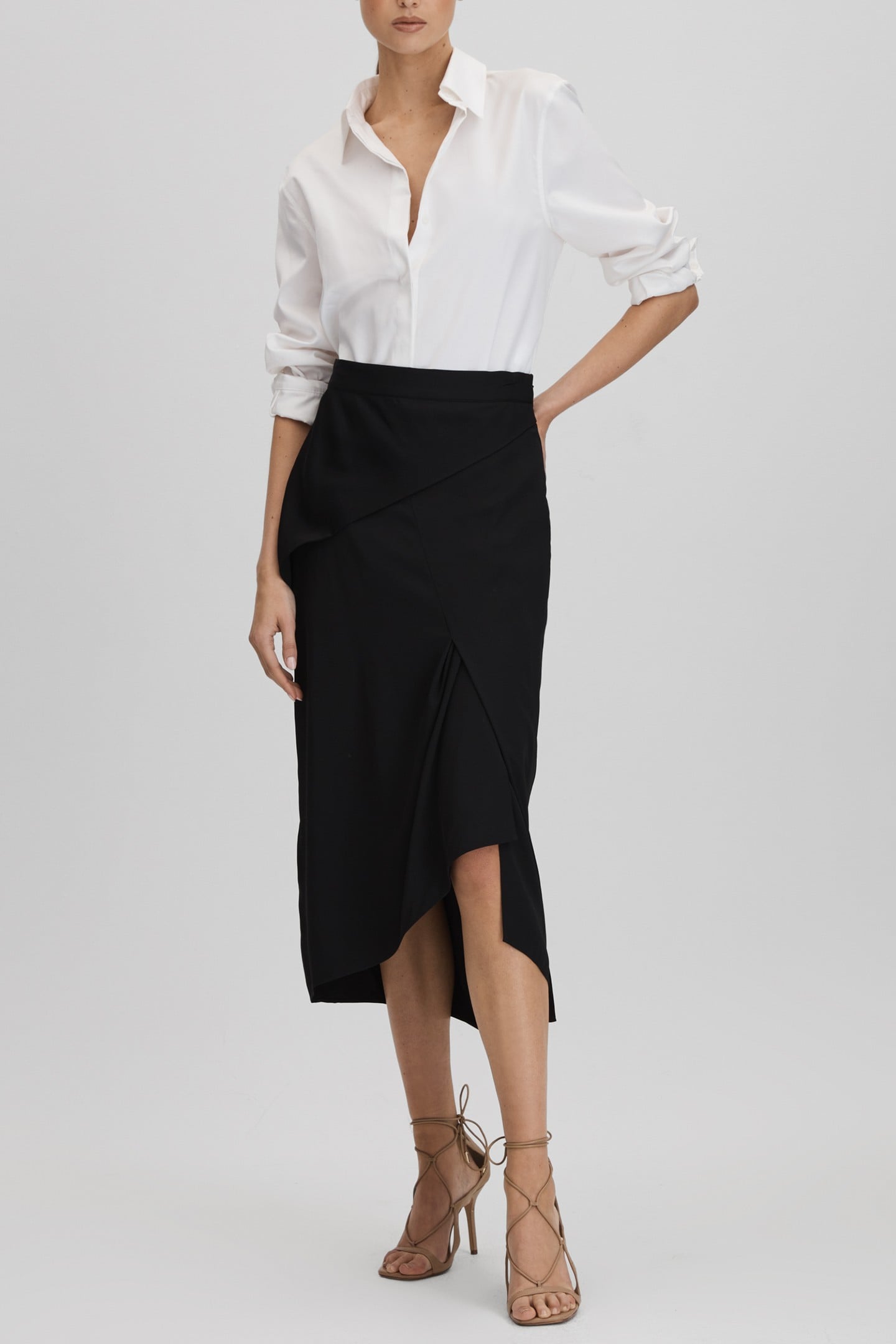 RELAXED MIDI SKIRT BLACK 1