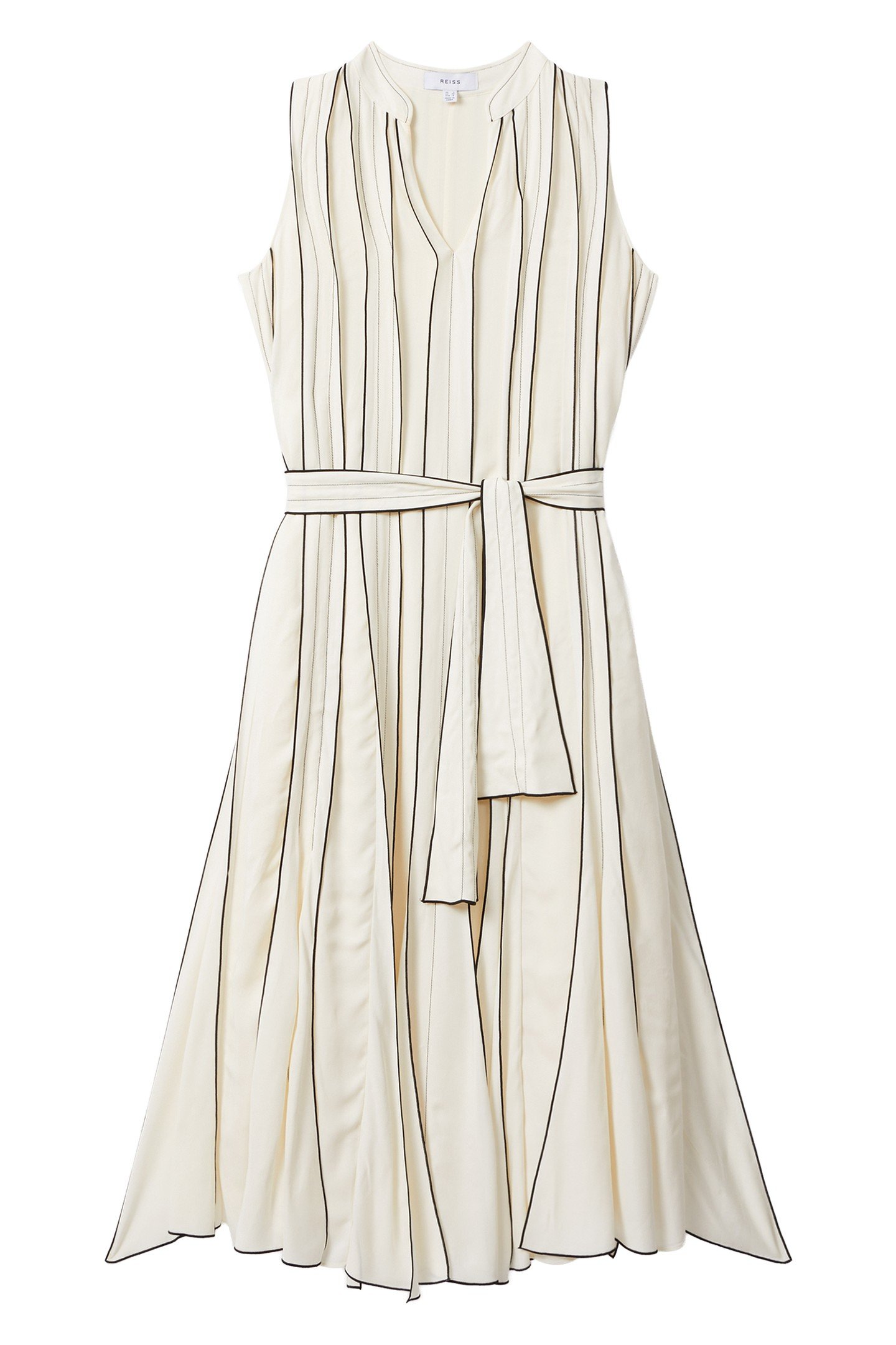 TIPPED PLEAT DRESS IVORY 5