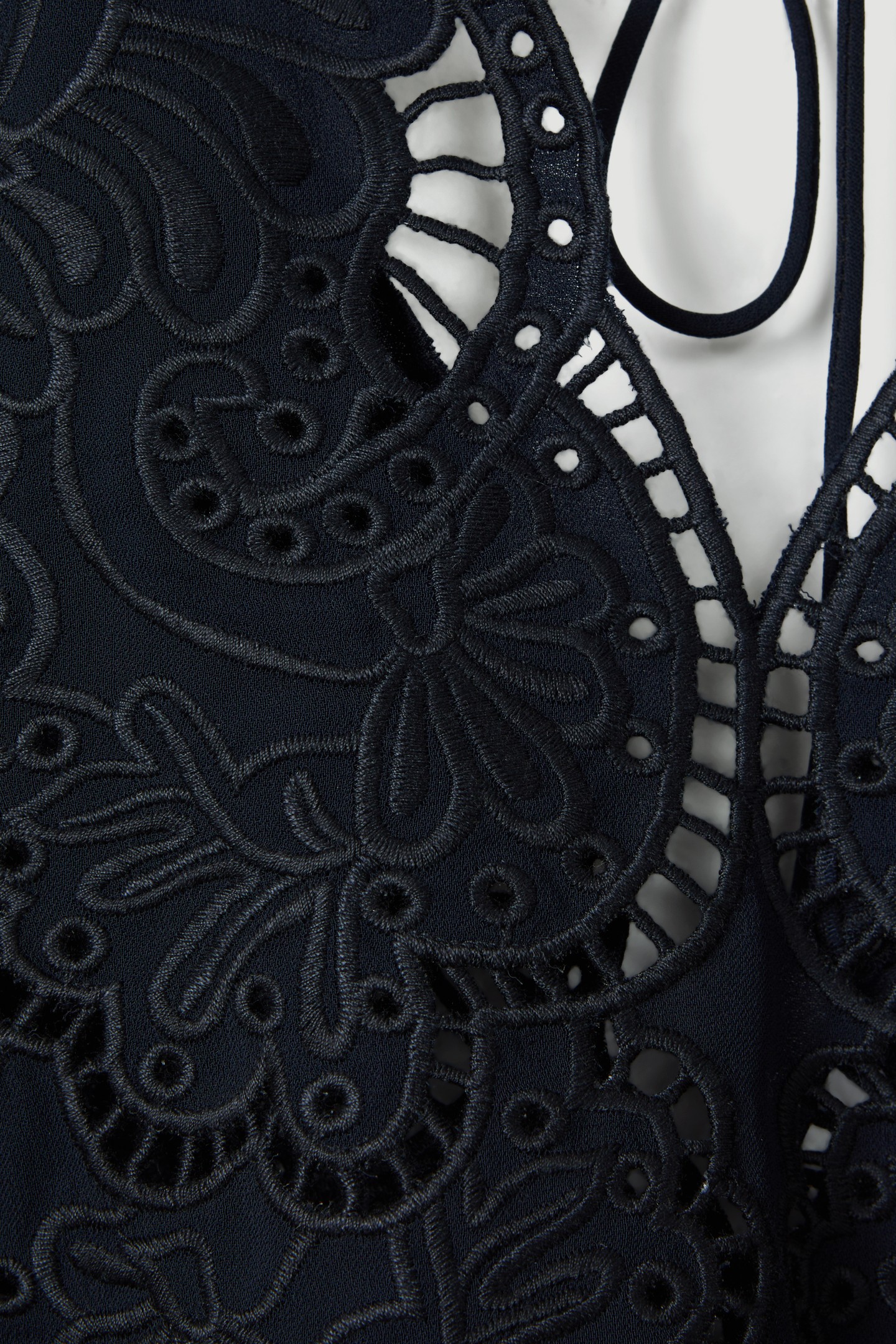 LACE INSERT BLOUSE NAVY 7