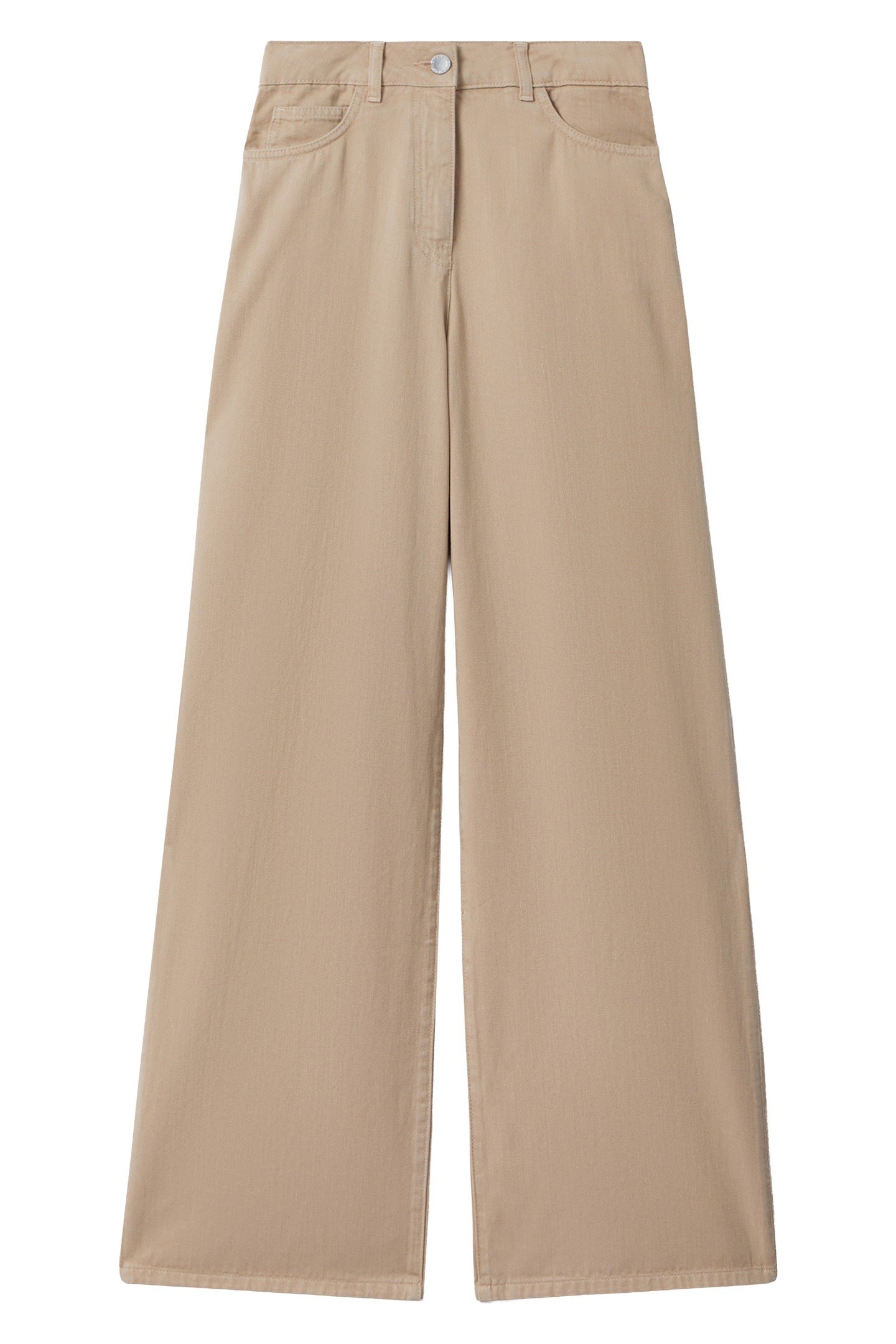 COTTON DENIM WIDE LEG TROUSER LIGHT CAMEL 5