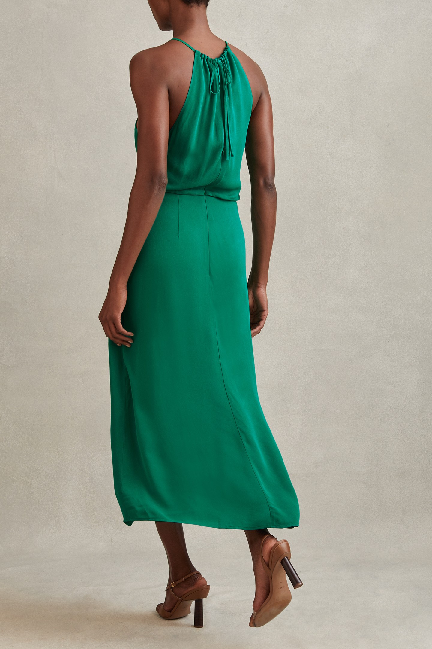 WRAP DETAIL MIDI DRESS GREEN 2