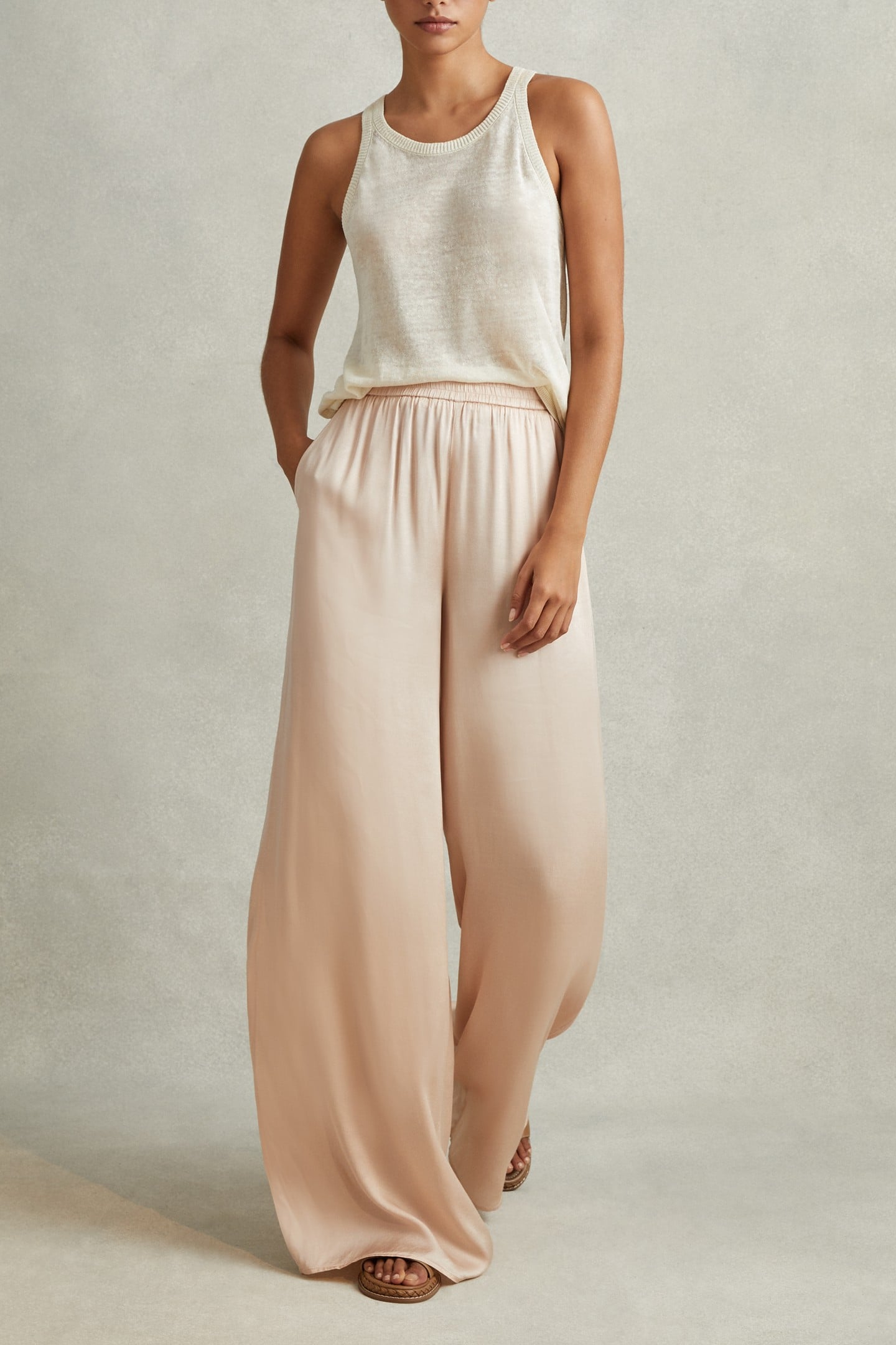 WIDE LEG OCCASION TROUSER CHAMPAGNE 1