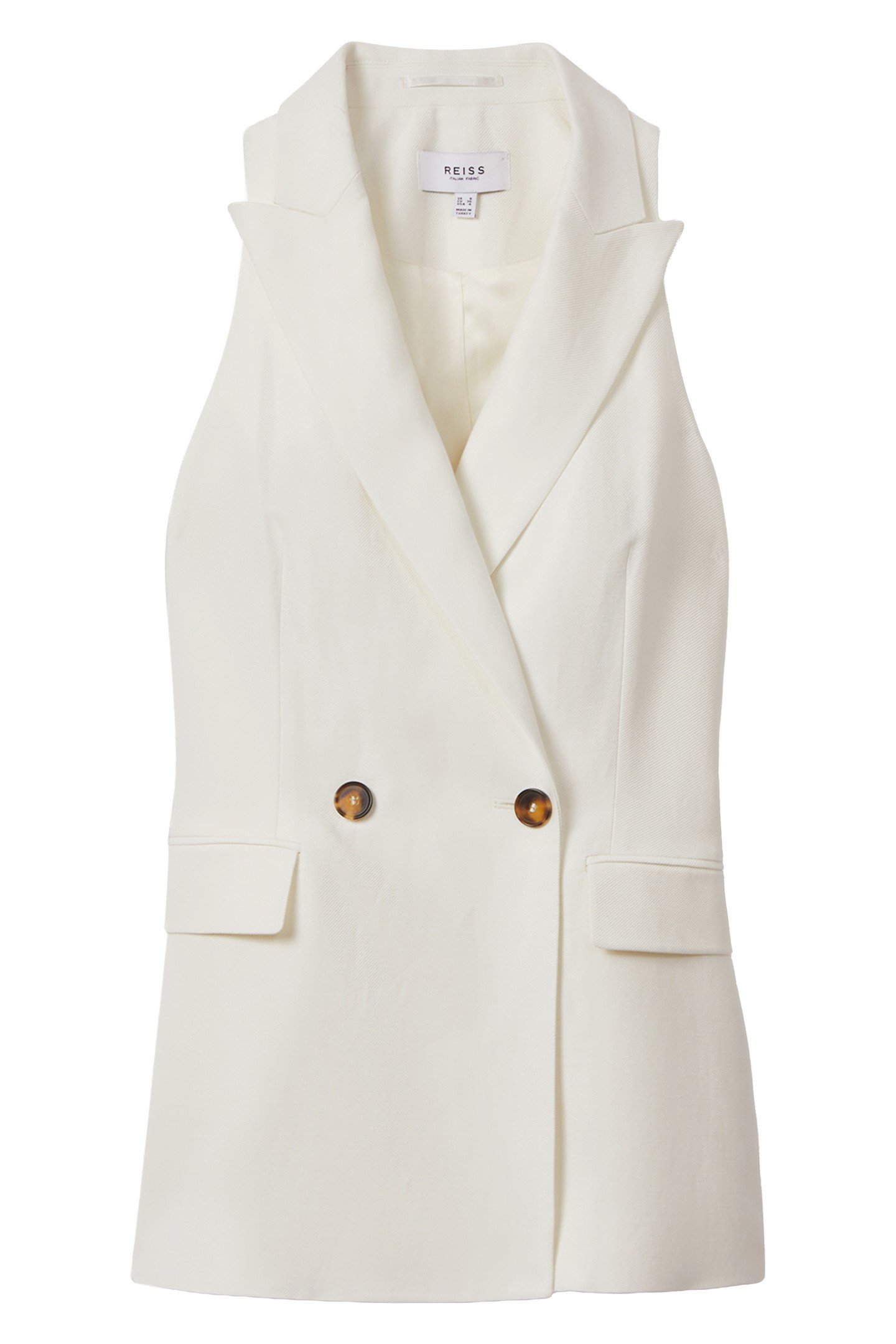 LINEN LAPEL WAISTCOAT WHITE 4
