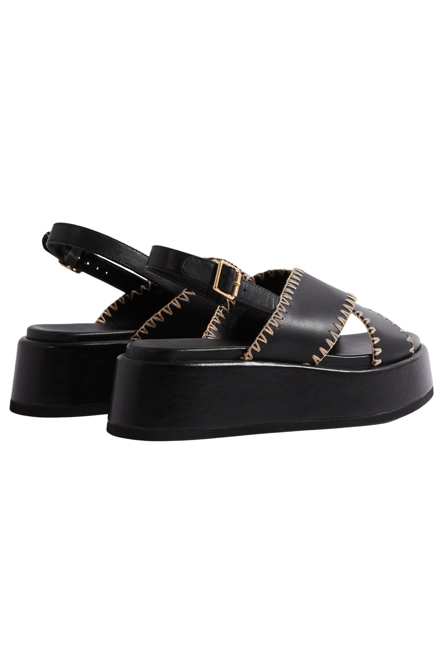 CROSHORTSLEEVE BACK STITCH SANDAL BLACK 3