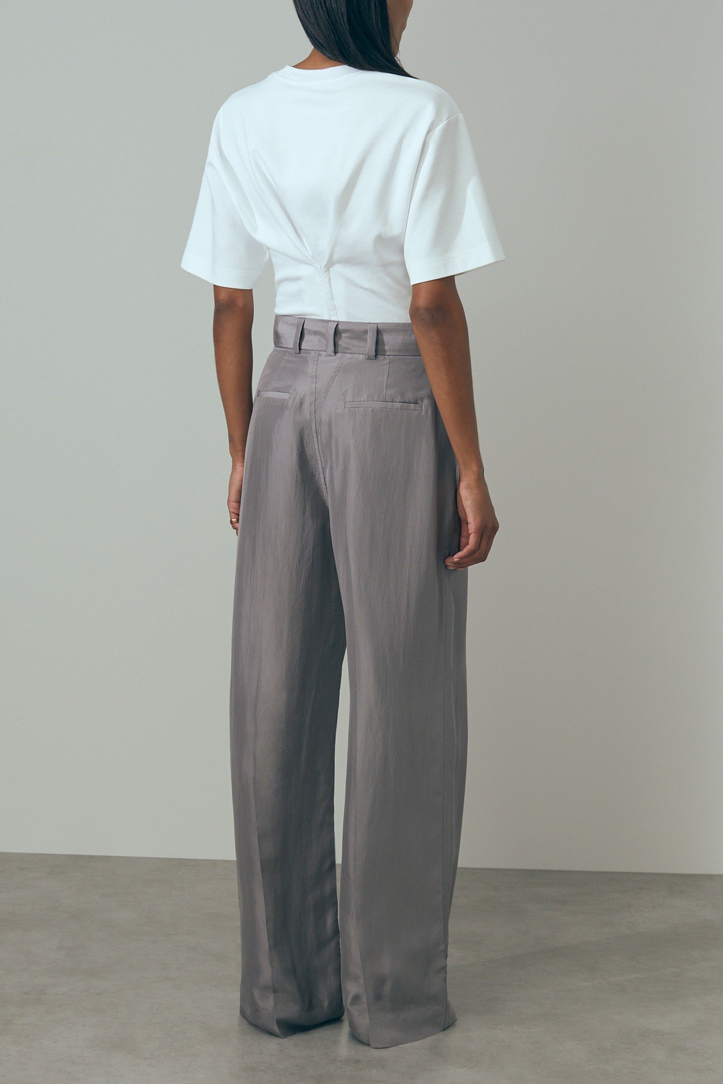 SILK BLEND TROUSER GREY 4