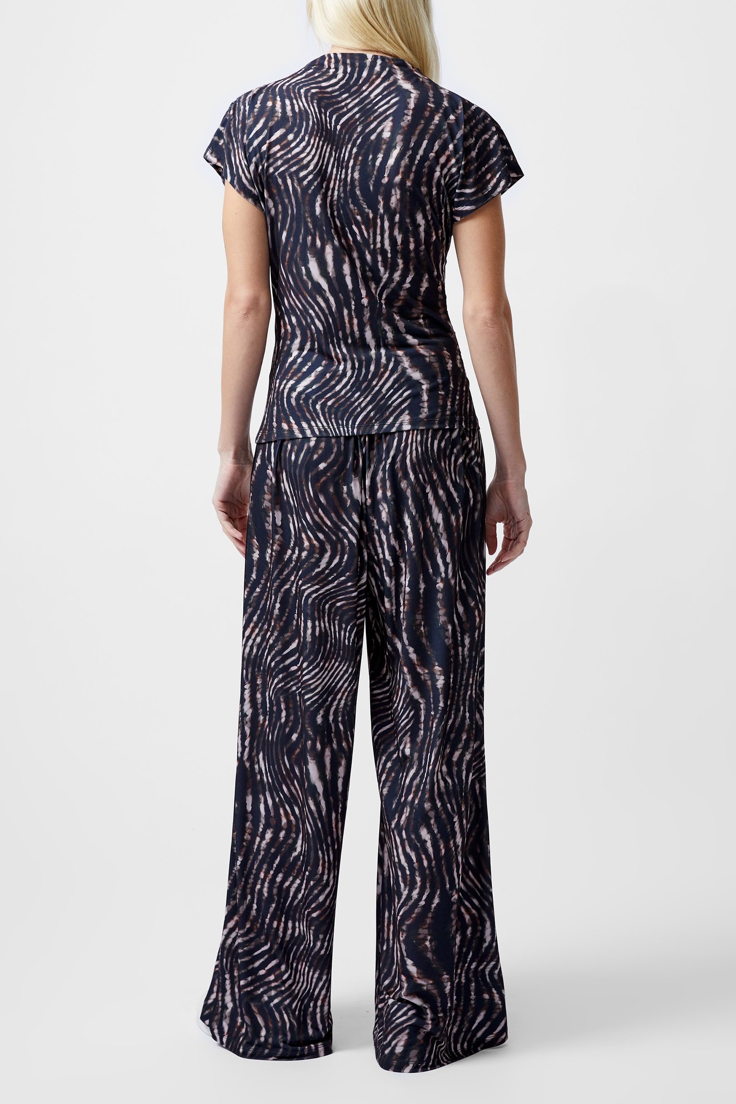 ZINA PORTIA SS TEE BROWN MULTI 3