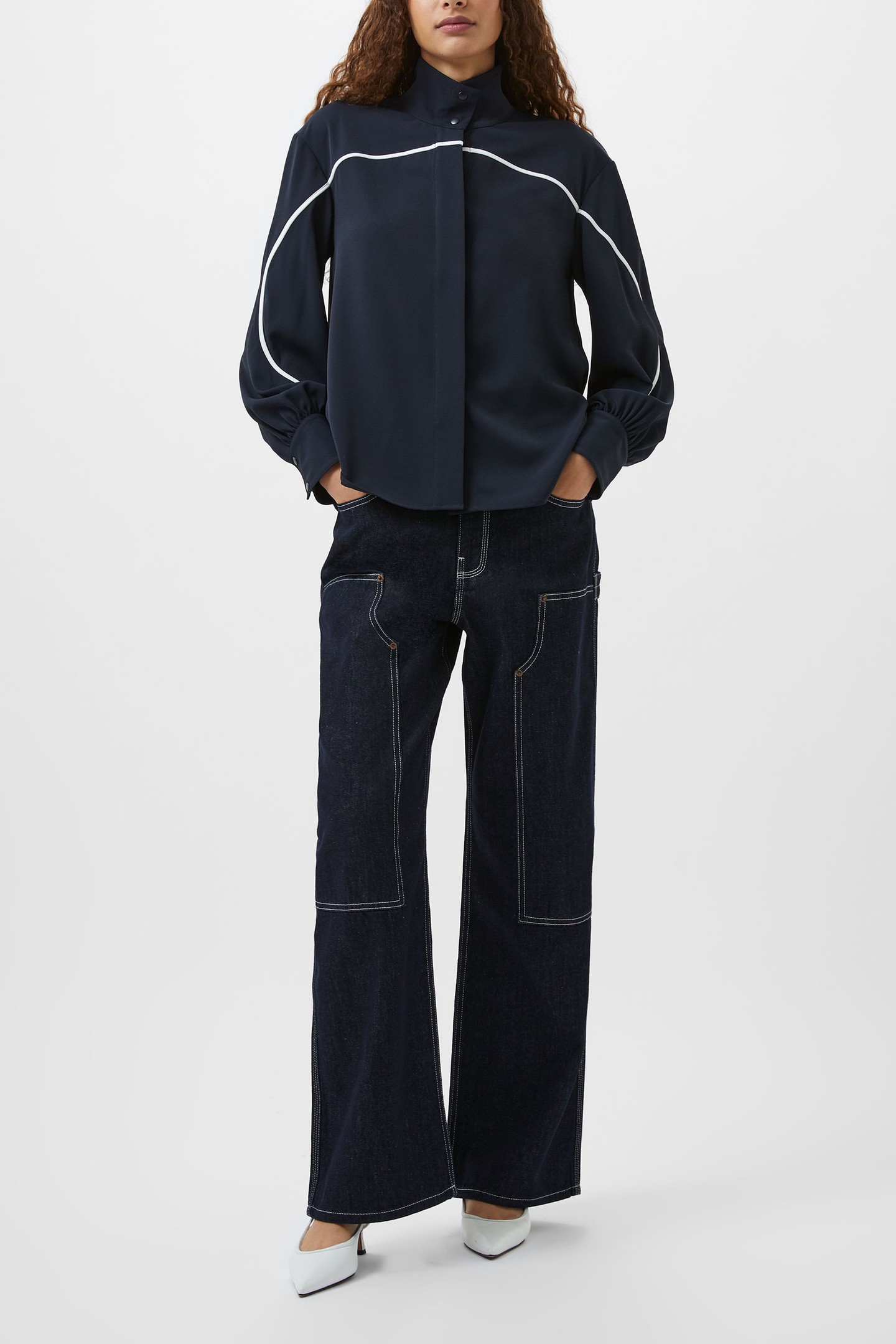 AREZZO CONTRAST SHIRT NAVY/SUMMER WHITE 1