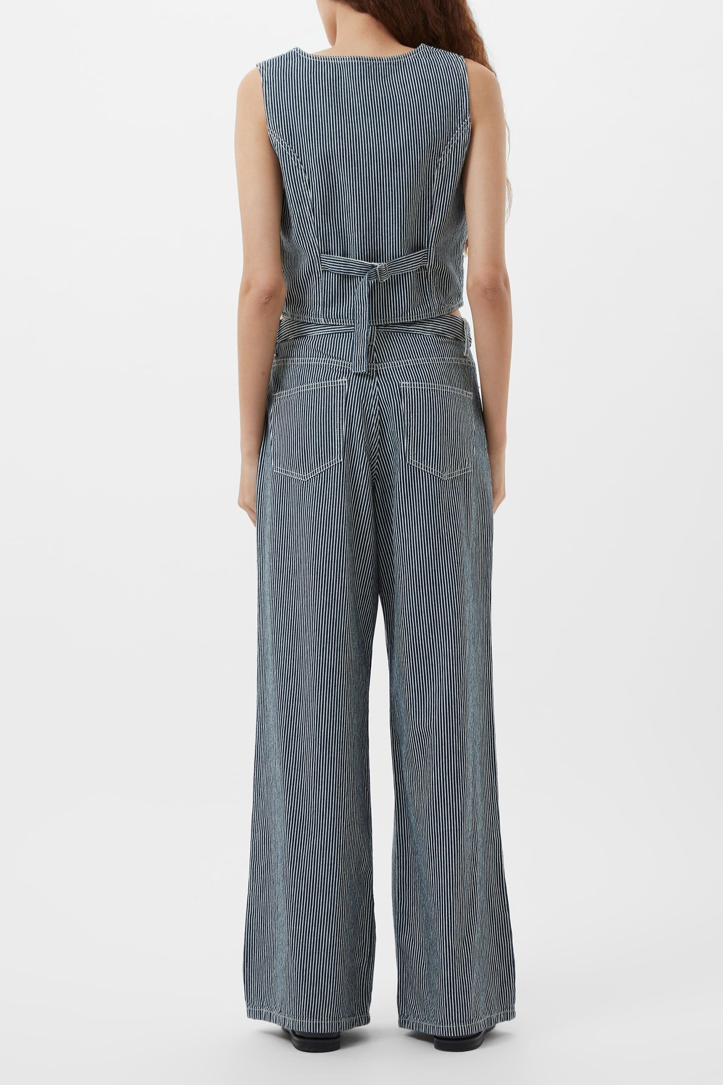 EVERETT STRIPE WAISTCOAT INDIGO/WHITE DENIM 3