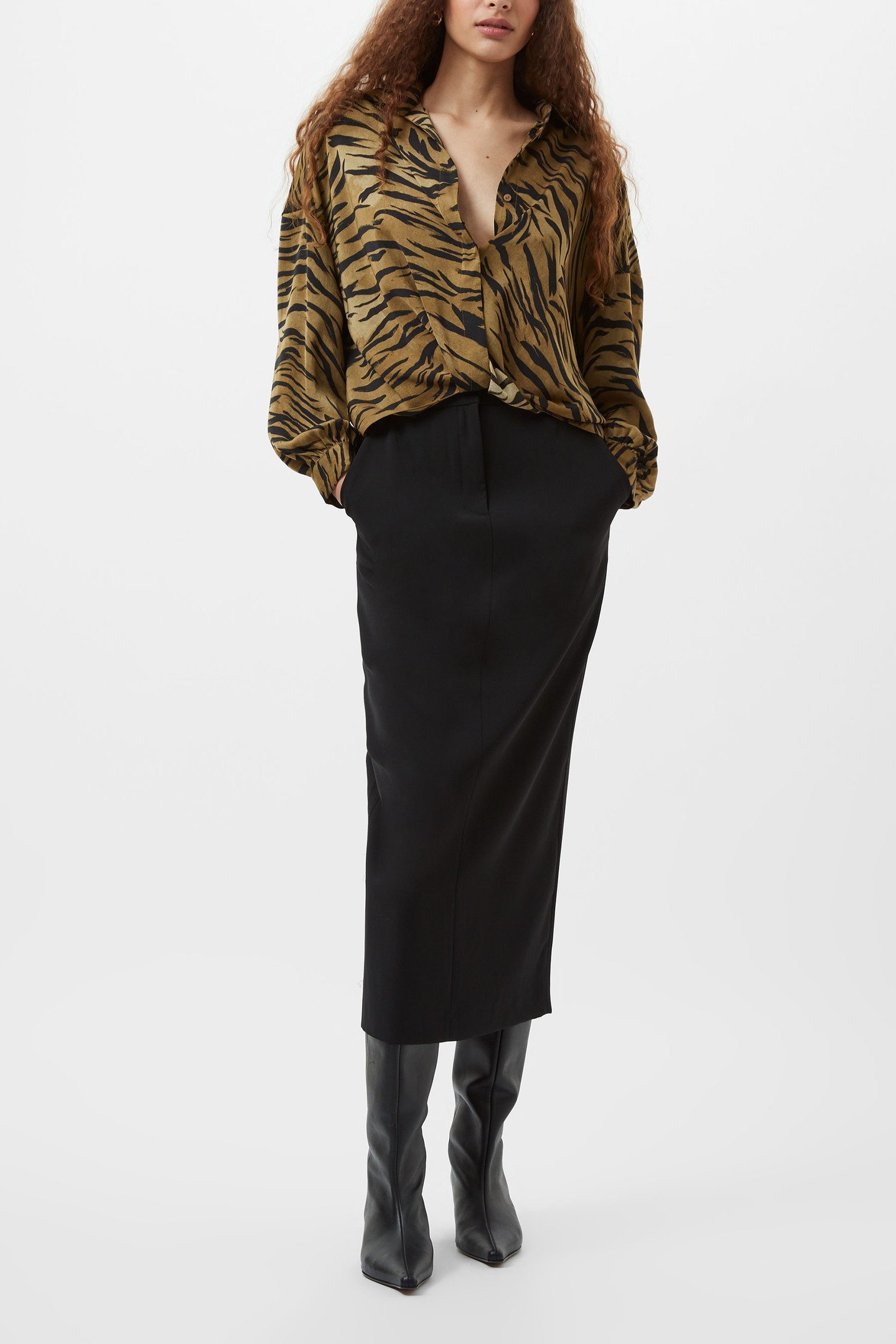 DAMASCO ADELINE PRINT TUCK SHI GOLDEN OLIVE KHAKI 1